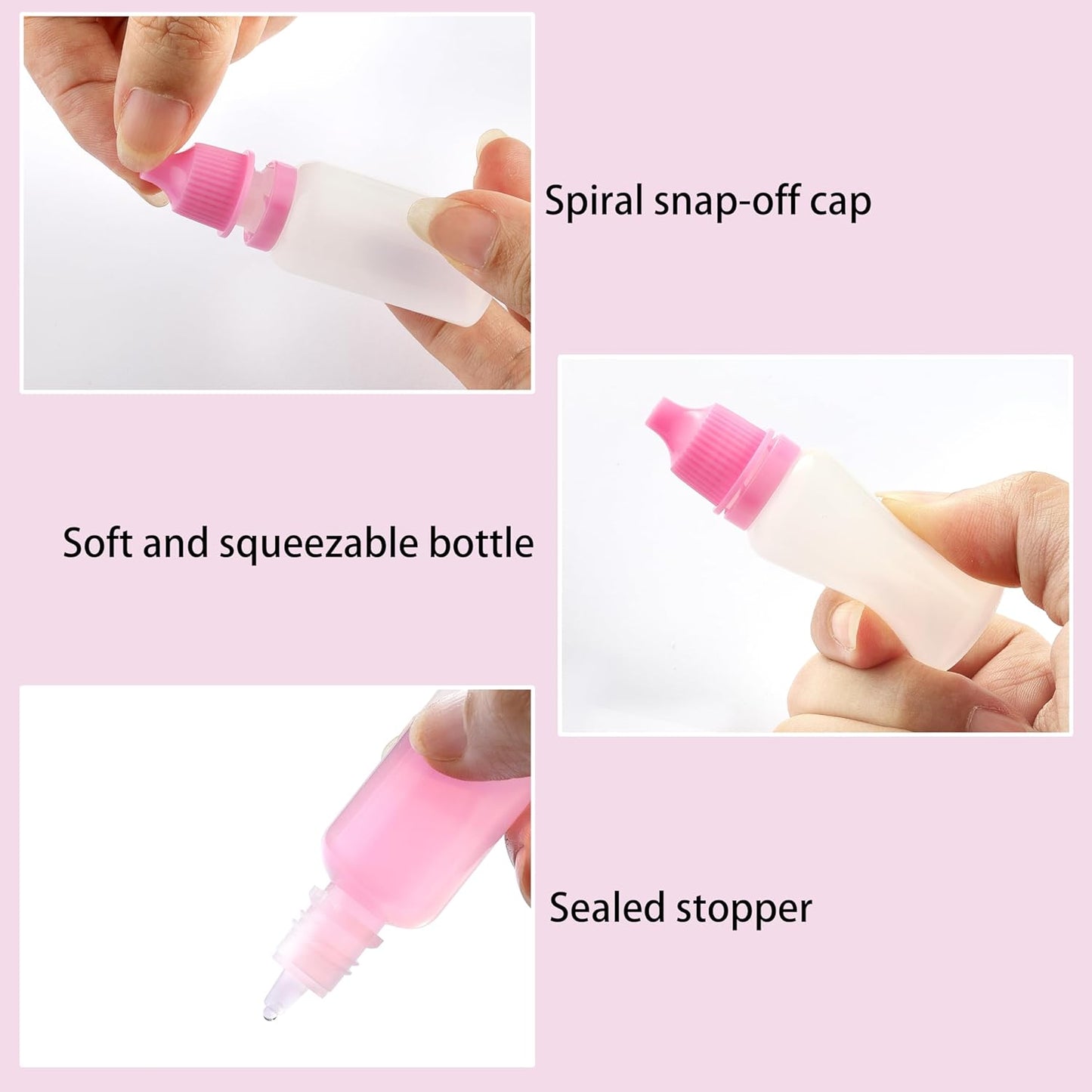Mini Plastic Eye Dropper Bottles - 10PCS Refillable Travel Containers | 15ml (0.5oz) Squeezable