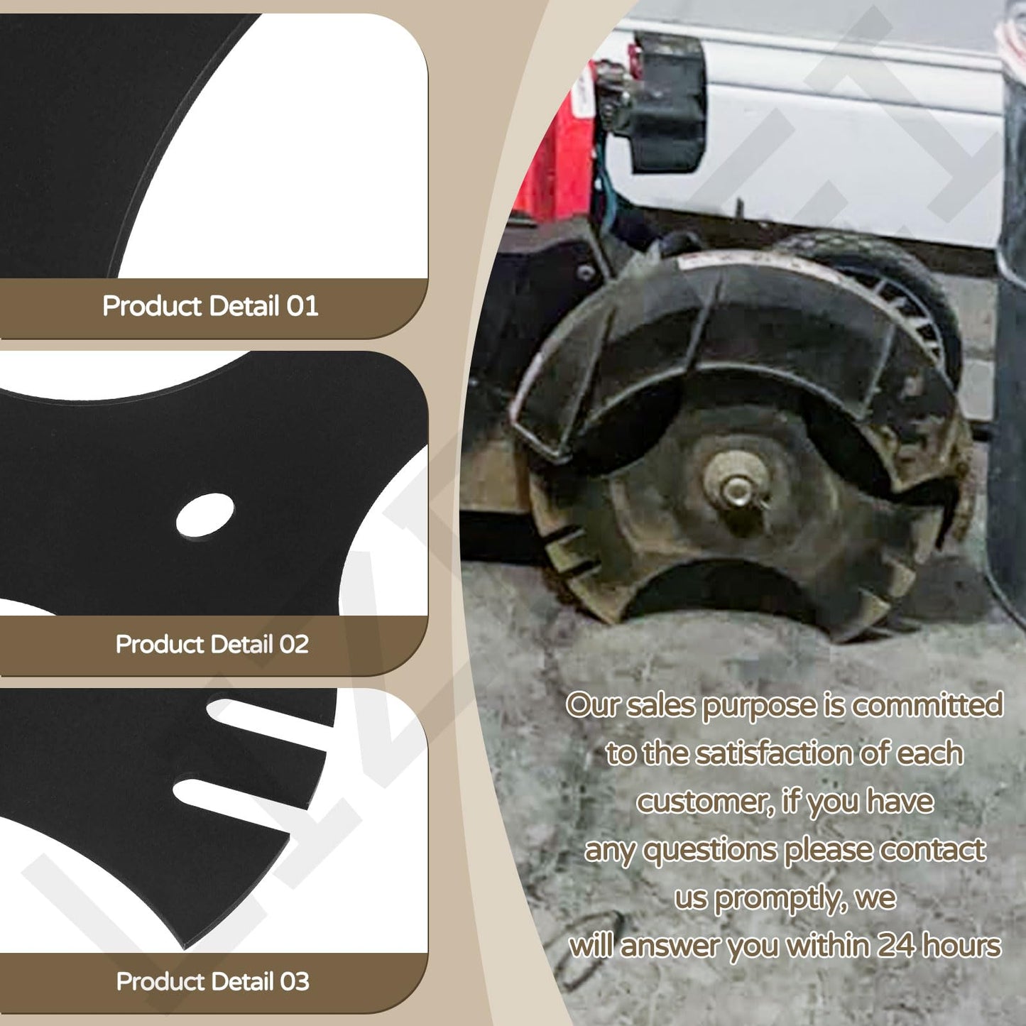 LIZEWEI 3 Pcs Universal 9" x 9" (1/2 inch Hole) Edger Blade, 3-Side Edger Star Blade for Craftsman Walk Behind Edger, Mclane 2059, Also for Power Trim Edgers Tru-Cut Edgers King Lawn Edgers