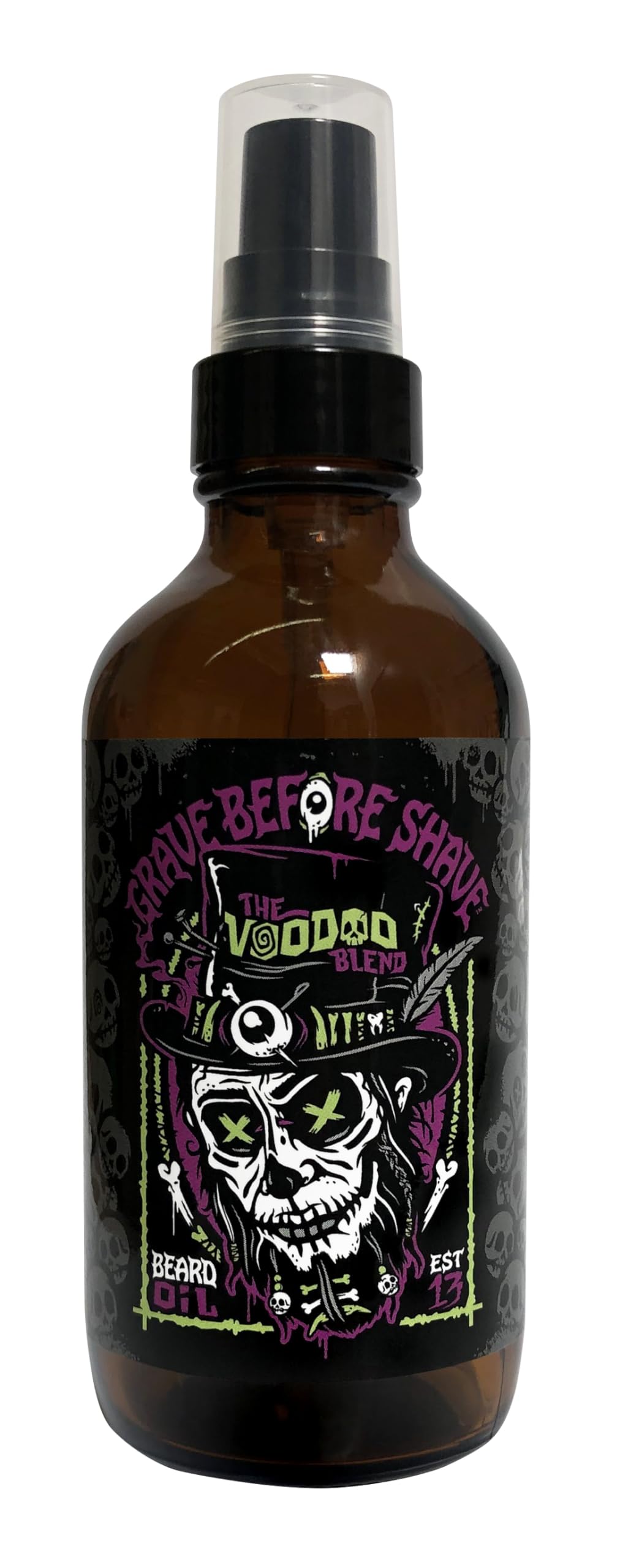 Grave Before Shave Voodoo Blend beard oil 4 oz bottle with pumptop dispenser
