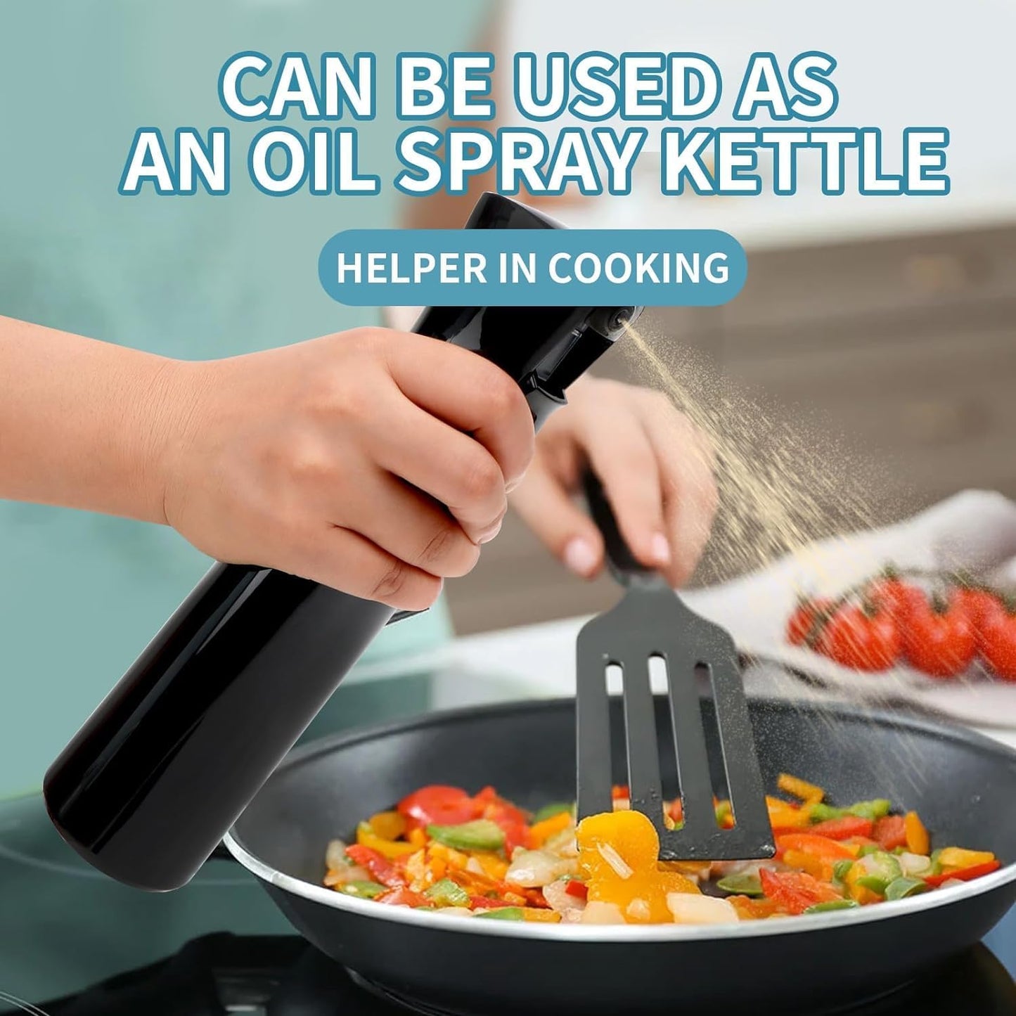 Ultra Fine Spray Bottle for Hair - 10.1oz Mist Sprayer for Hairstyling, Cleaning & Plants - Black