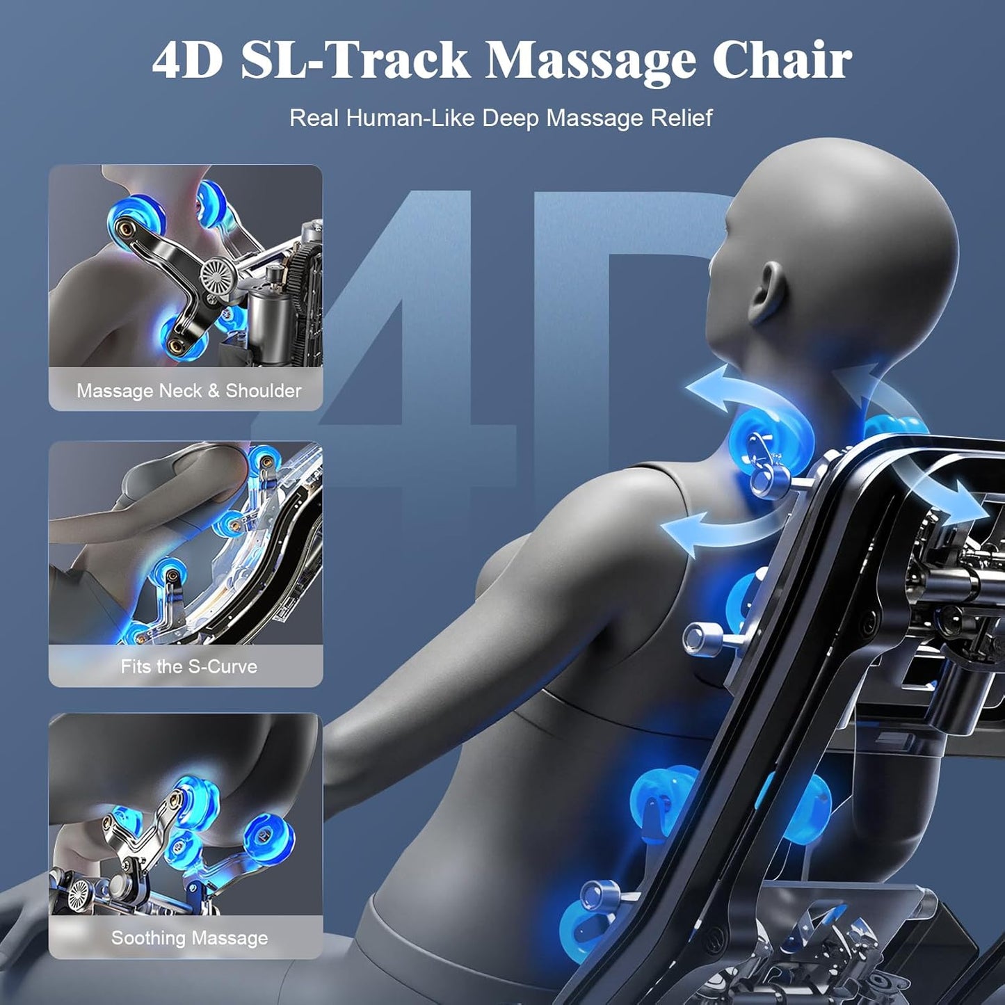 YONISEE 4D Massage Chair - Full Body Shiatsu Recliner with AI Control, Heating & Bluetooth | Zero Gravity SL-Track Design