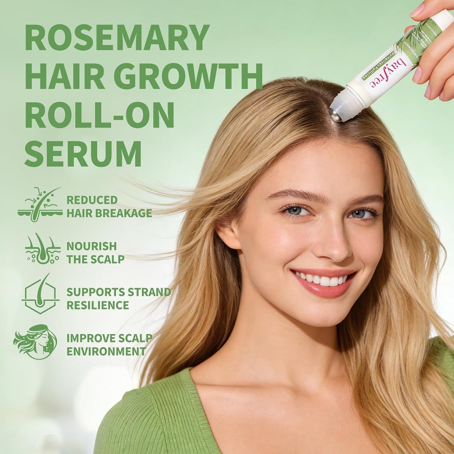 Rosemary Oil Hair Growth Serum - Hydrating Non-Greasy Scalp Treatment | 25ml Roller for Thicker Hair