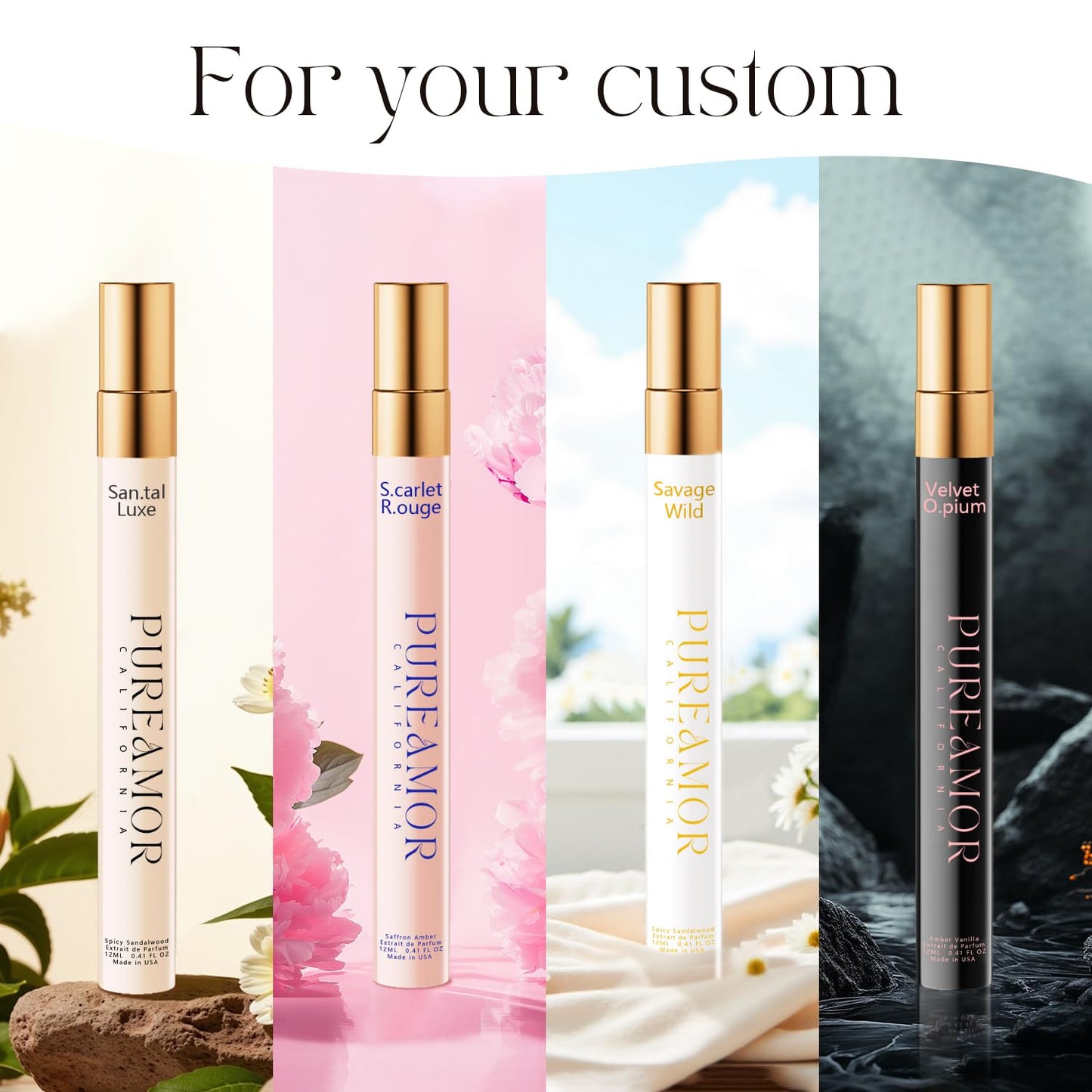 Pheromones Perfume for Women - Amber Vanilla Extrait de Parfum Spray | Long-Lasting 12ml Travel Size Elegant Fragrance