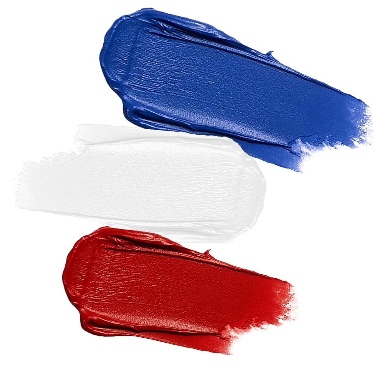 Face Paint Stick Set - Red, White & Blue Cream Makeup for Kids & Adults | 3 Glitter Star Stickers for 4th of July Events