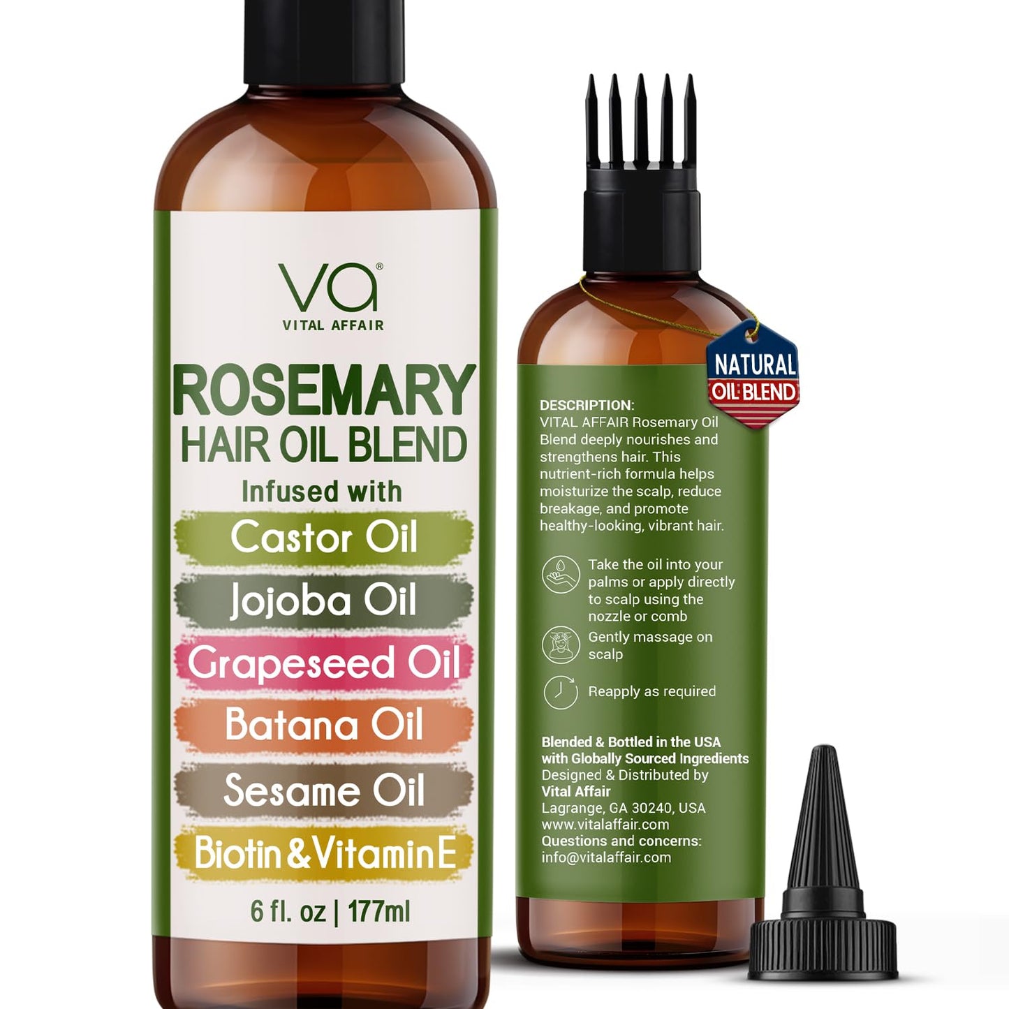 Tea Tree Oil Hair Treatment - Jojoba & Castor Oil Blend for Dandruff Relief - 6 Fl Oz | Strengthens & Volumizes Hair