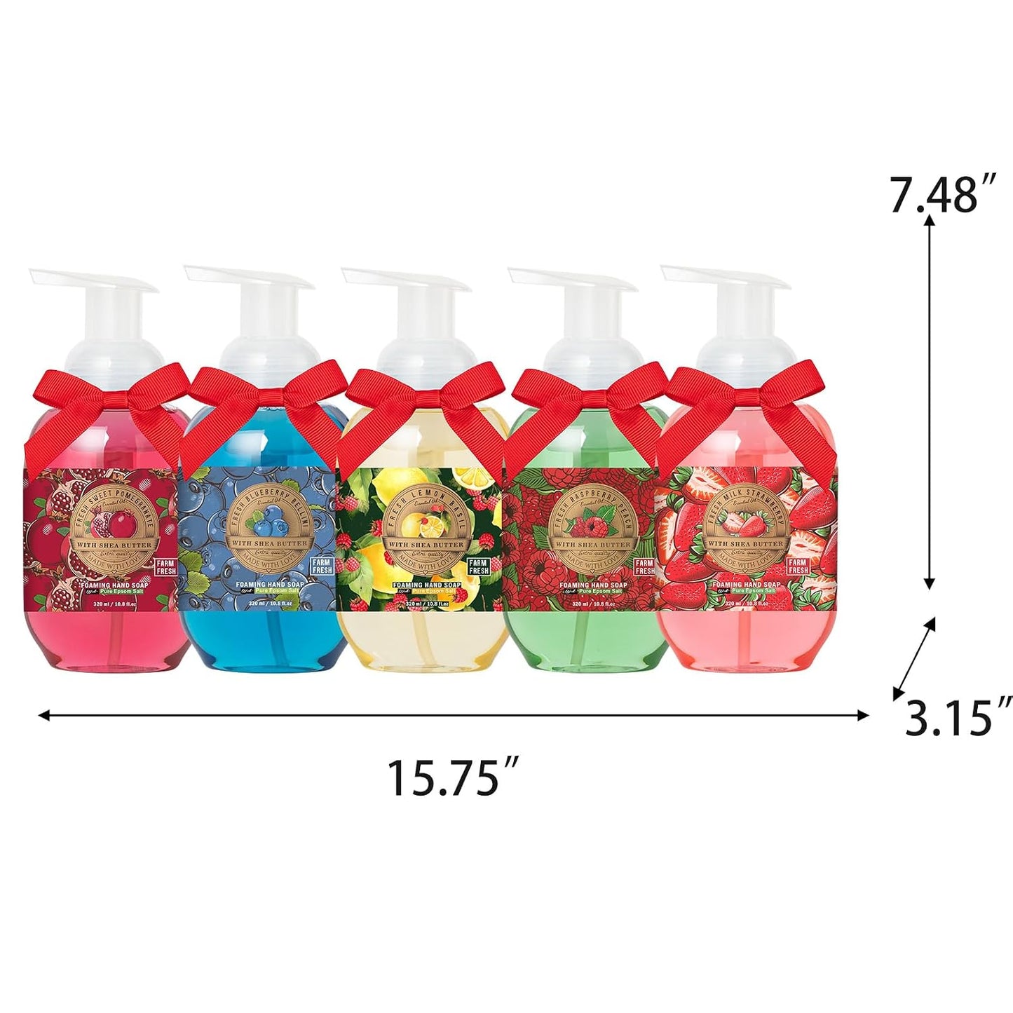 Gentle Foaming Hand Soap Set - 5 Assorted Liquid Soaps (10.8 fl. oz Each) | Perfect Gift for Women & Mother's Day