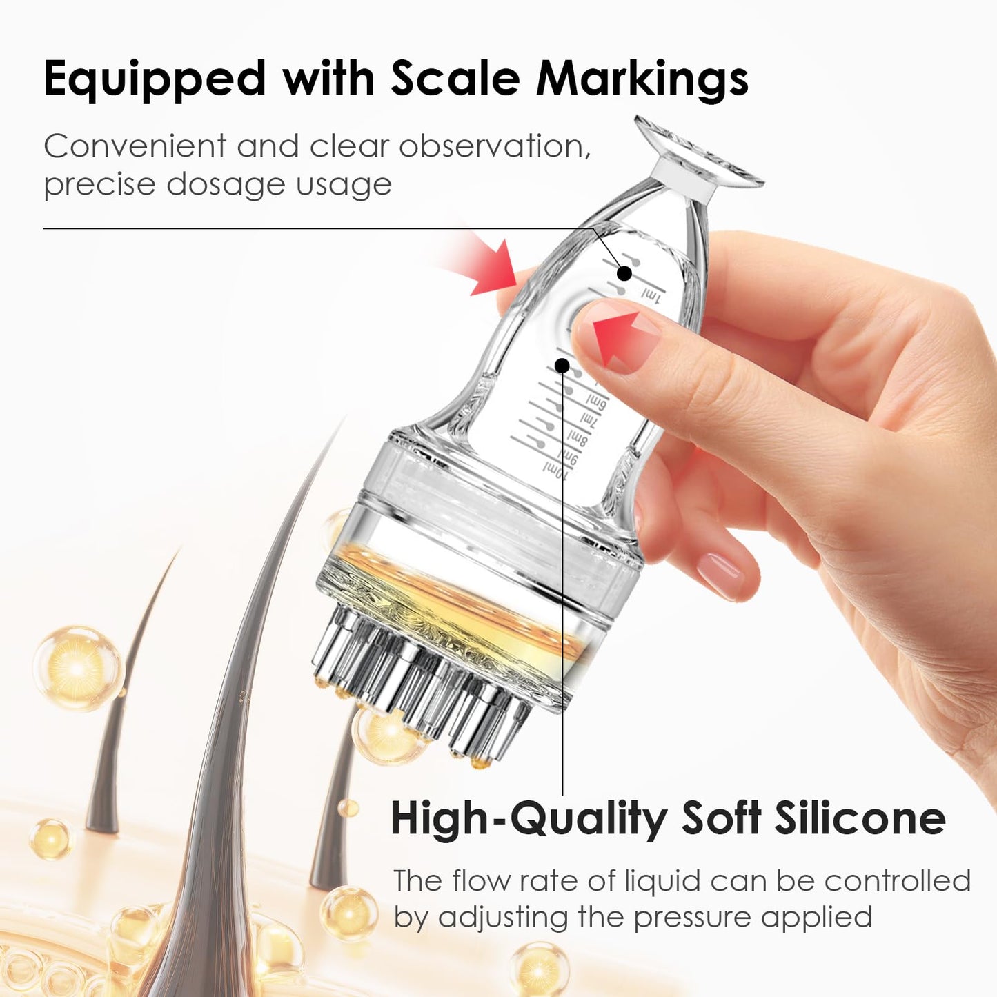 Scalp Applicator Comb for Minoxidil, Serums & Oils - No-Waste, No-Mess Precision Liquid Applicator for Direct Scalp Care