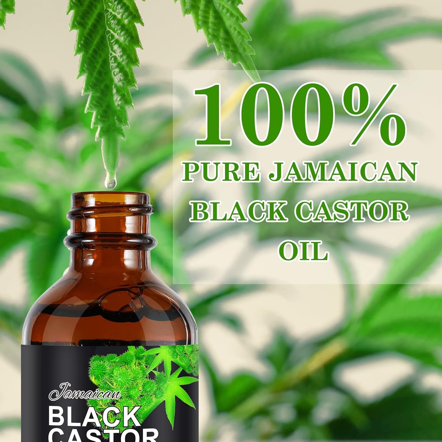Jamaican Black Castor Oil - Organic Cold Pressed Unrefined | Hair Growth, Skin Moisturizer & Nail Care, 60ML