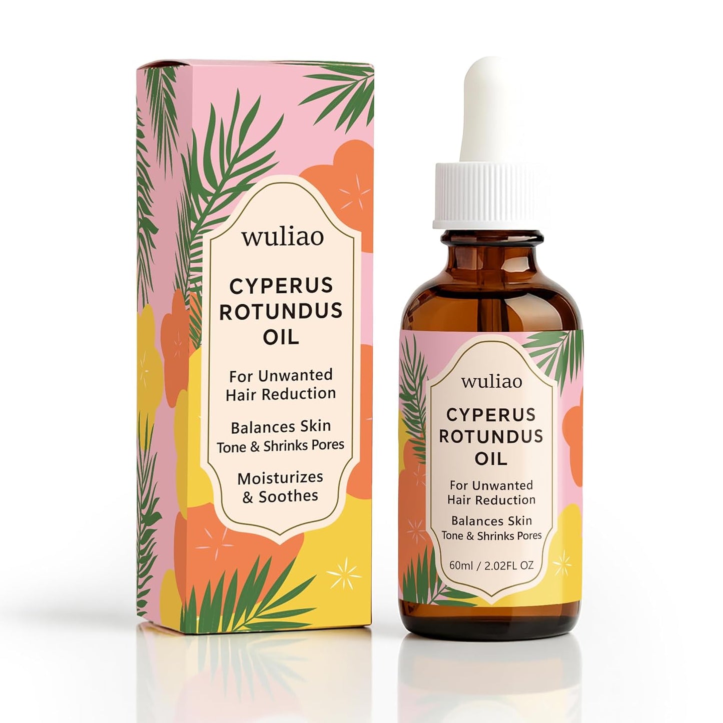 Cyperus Rotundus Oil - Organic Cold-Pressed Hair Removal Oil | Moisturizing & Soothing for Sensitive Skin, 60ml