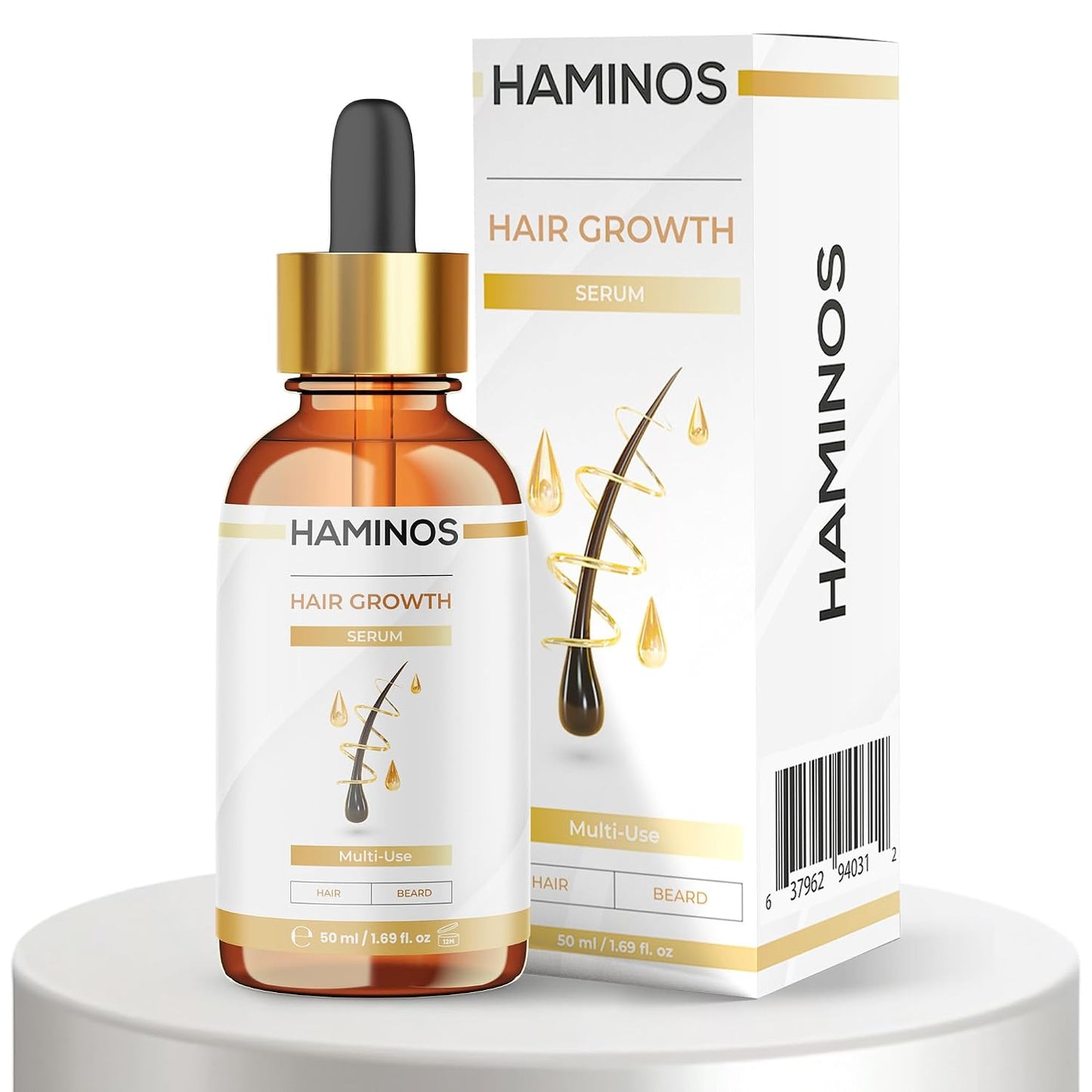 Hair Growth Serum - Rosemary, Ginseng & Ginger Formula | Stimulates & Strengthens Hair - 50 ml (1.69 Fl Oz)