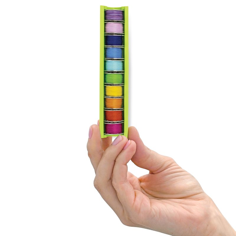 Dritz Bobbin Boat Trio - Bobbin Storage Holders for Sewing - Each Holds 10 Class 15 or Class 66 Bobbins, Curved “Grip” Interior - 3-Pack