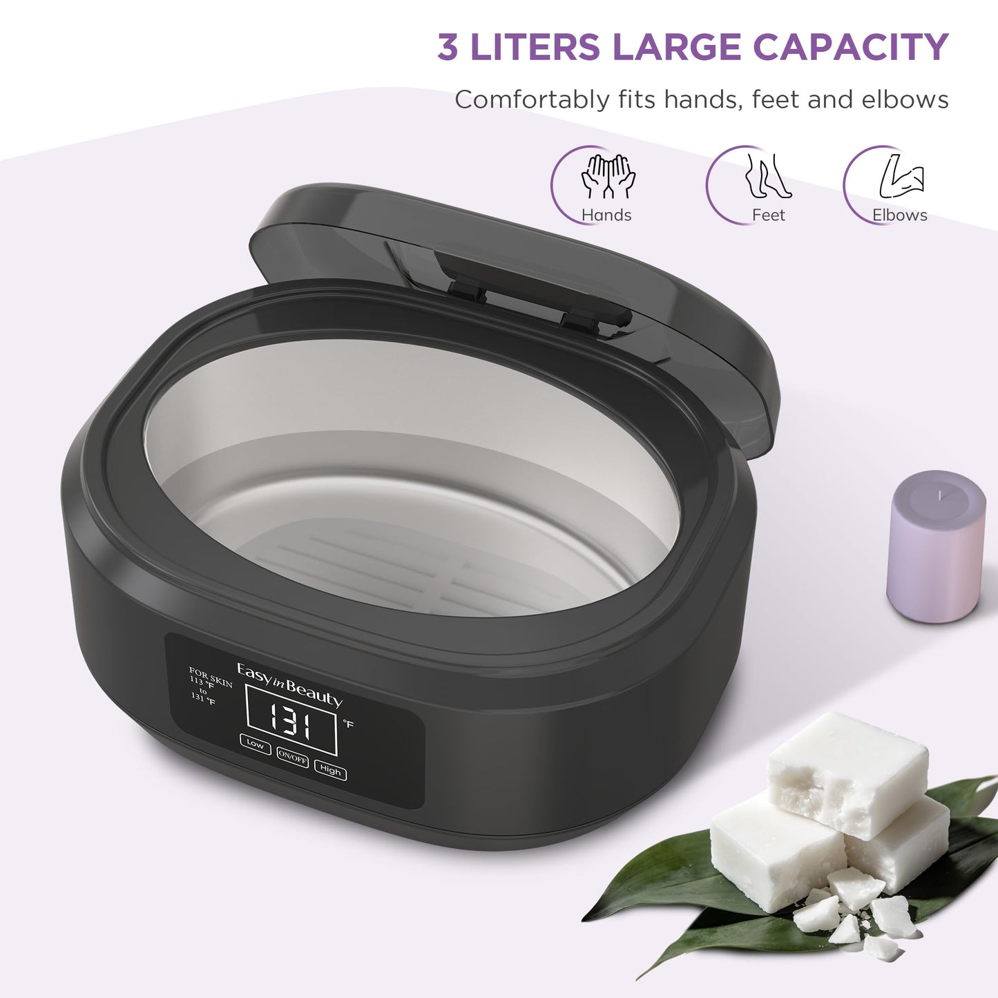 Paraffin Wax Machine for Hand and Feet - 3000ml Hand Wax Paraffin Machine for Arthritis,Touchscreen Paraffin Wax Warmer with 6 Packs Unscented Wax (2.64 lbs), Paraffin Bath for Smooth & Soft Skin