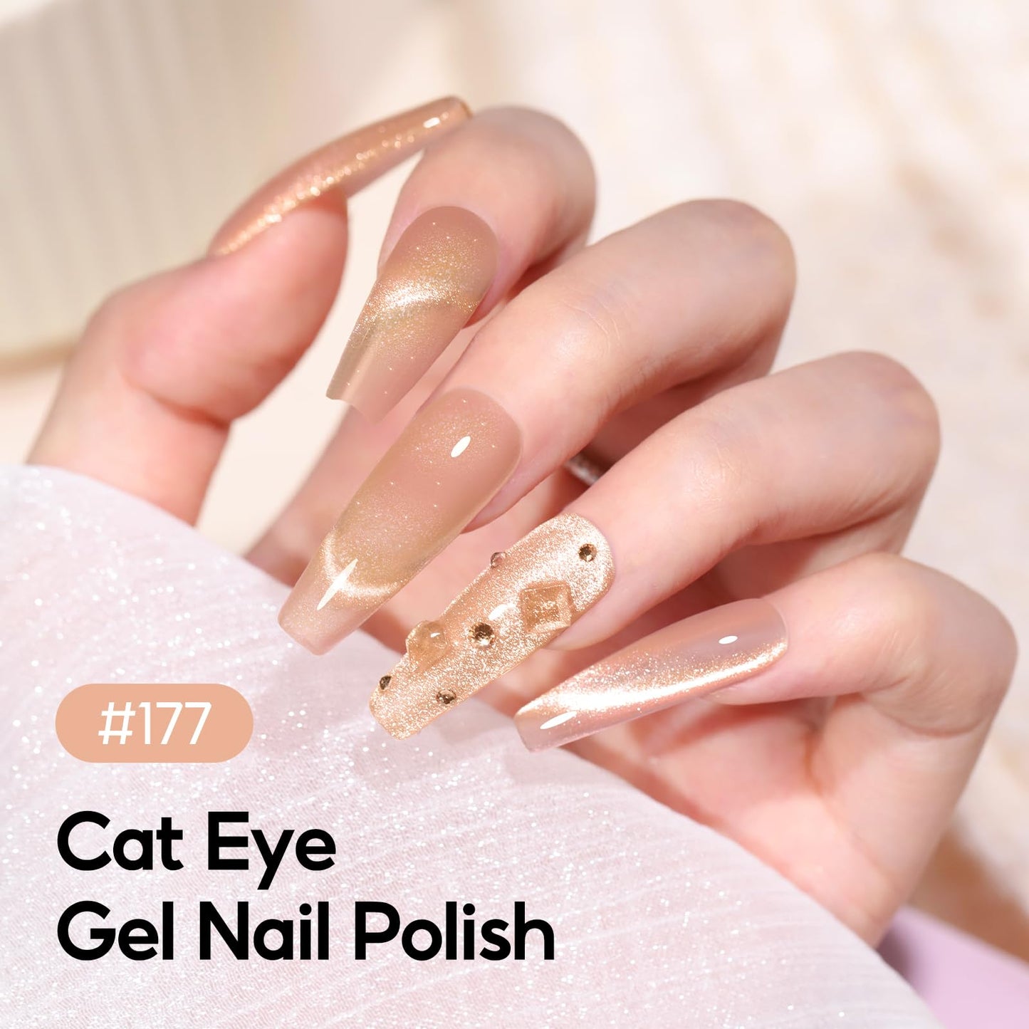 PEACECOLOR Brown Cat Eye Gel Nail Polish Set, 6pcs10ML Brown Red Milky Pink Nude Fall Jelly Gel Manicure Kit Nail Art DIY at Home Gifts for Women
