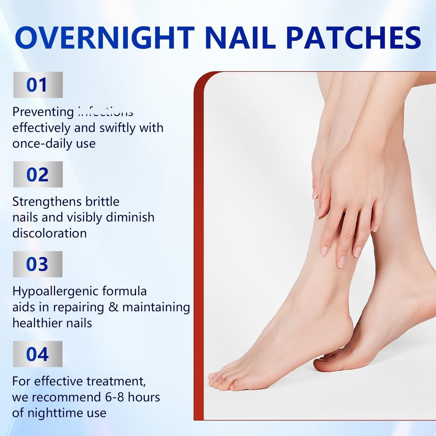 Extra Strength Toenail Treatment - Overnight Nail Patches for Damaged Nails | 42 Pcs