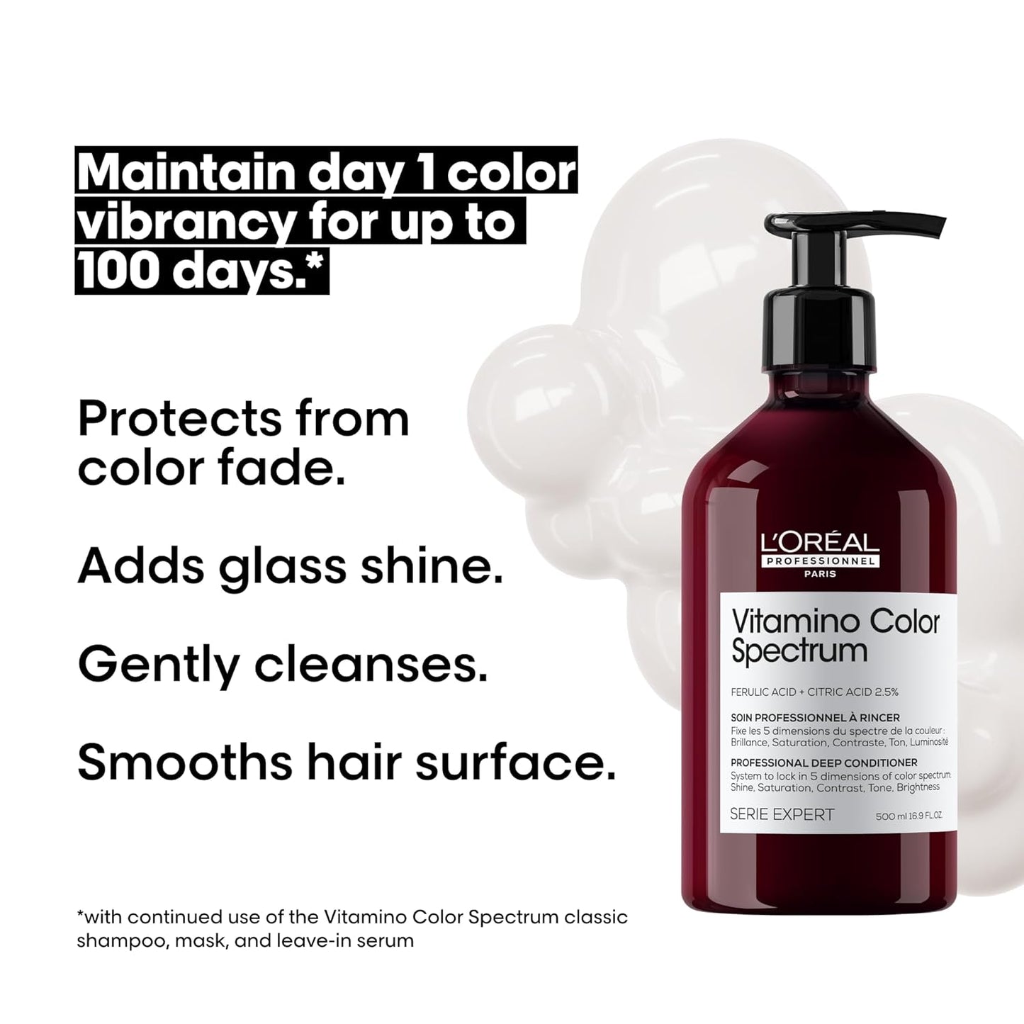 L'Oréal Professionnel Vitamino Color Spectrum Deep Conditioner - Maintains Vibrancy, Ultra Shine & Strengthens Hair | 8.5 oz