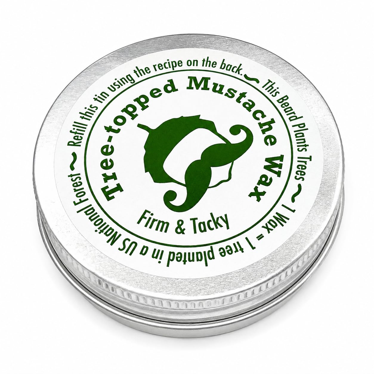 Green Beard Grmng Tree-Topped Mustache Wax for Men – Firm & Tacky Hold with Natural Beeswax & Hempseed Oil – Styles, Shapes & Controls 2 Ounce (Pack of 1)