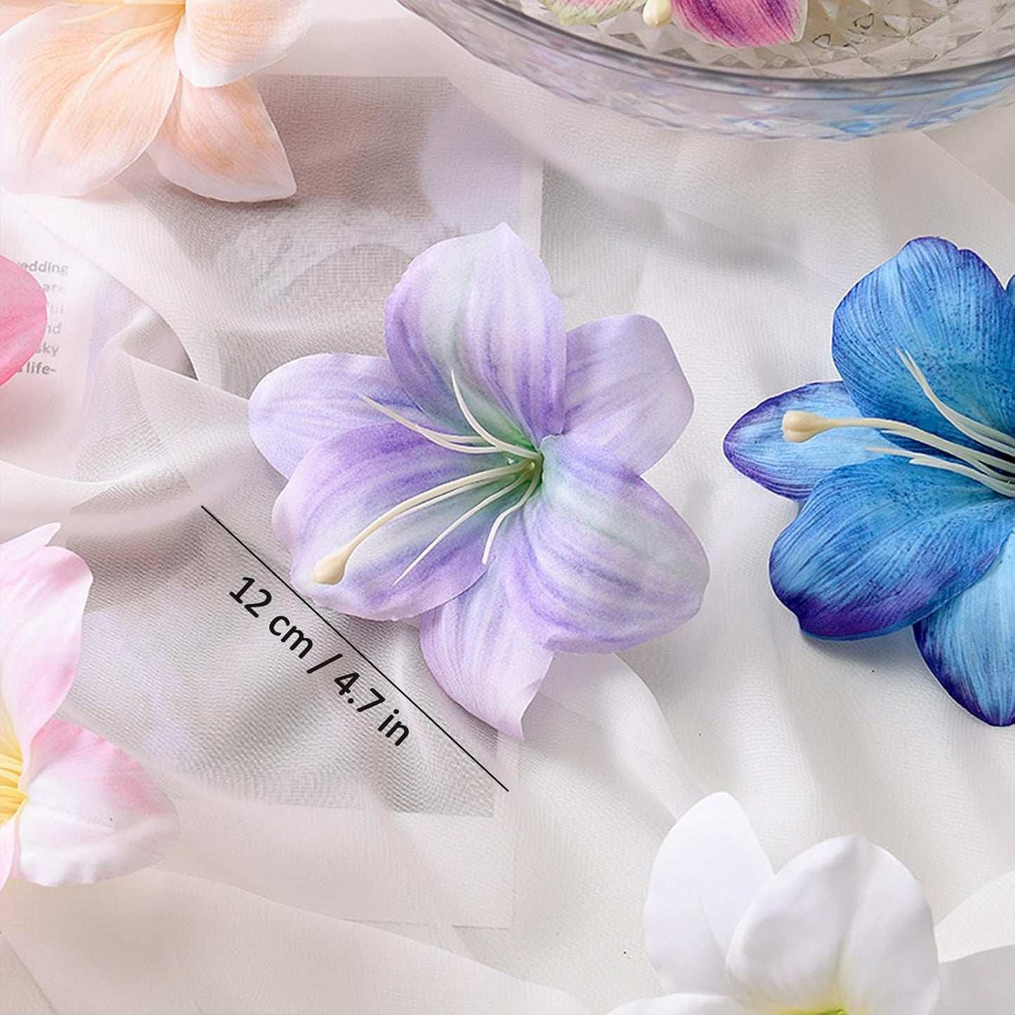 Lily Flower Hair Clips - 5 Pcs Artificial Floral Barrettes for Beach & Summer | Perfect for Women & Girls