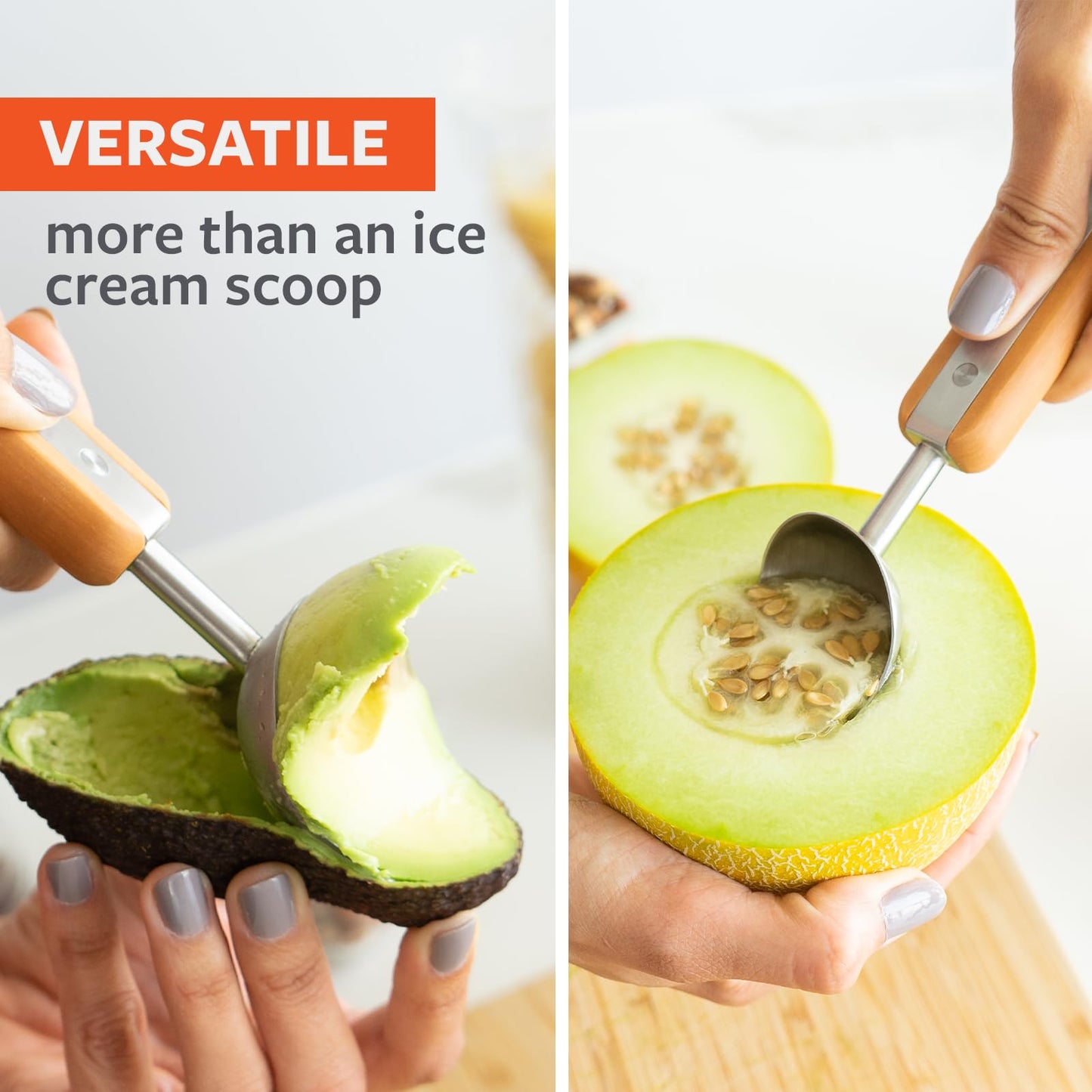 Full Circle Ice Breaker Stainless Steel Ice Cream Scoop: Effortlessly Carves Through the Hardest of Ice Creams, Durable Construction, Dishwasher Safe.