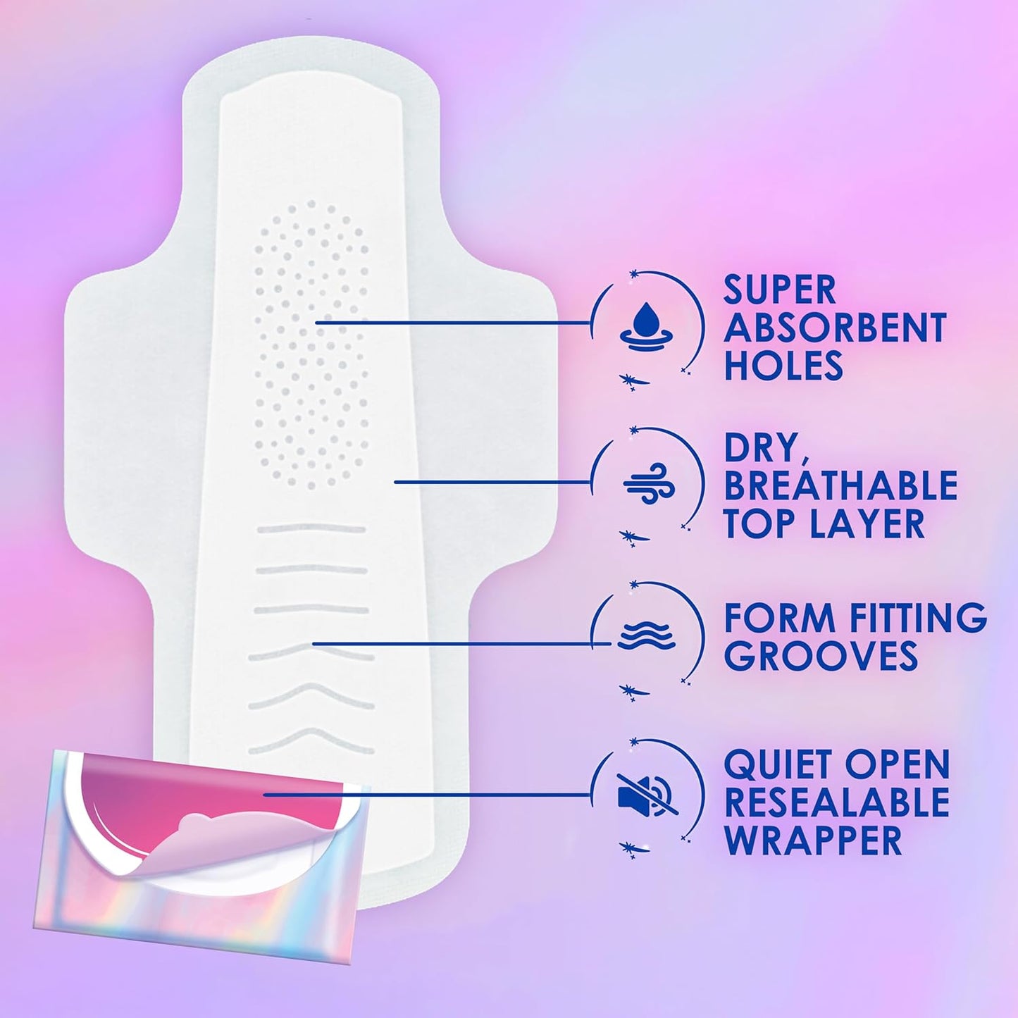 Always Pocket Feminine Pads - FlexFoam Comfort, Regular Size 1, Unscented | 66 Count (3 Packs of 22)