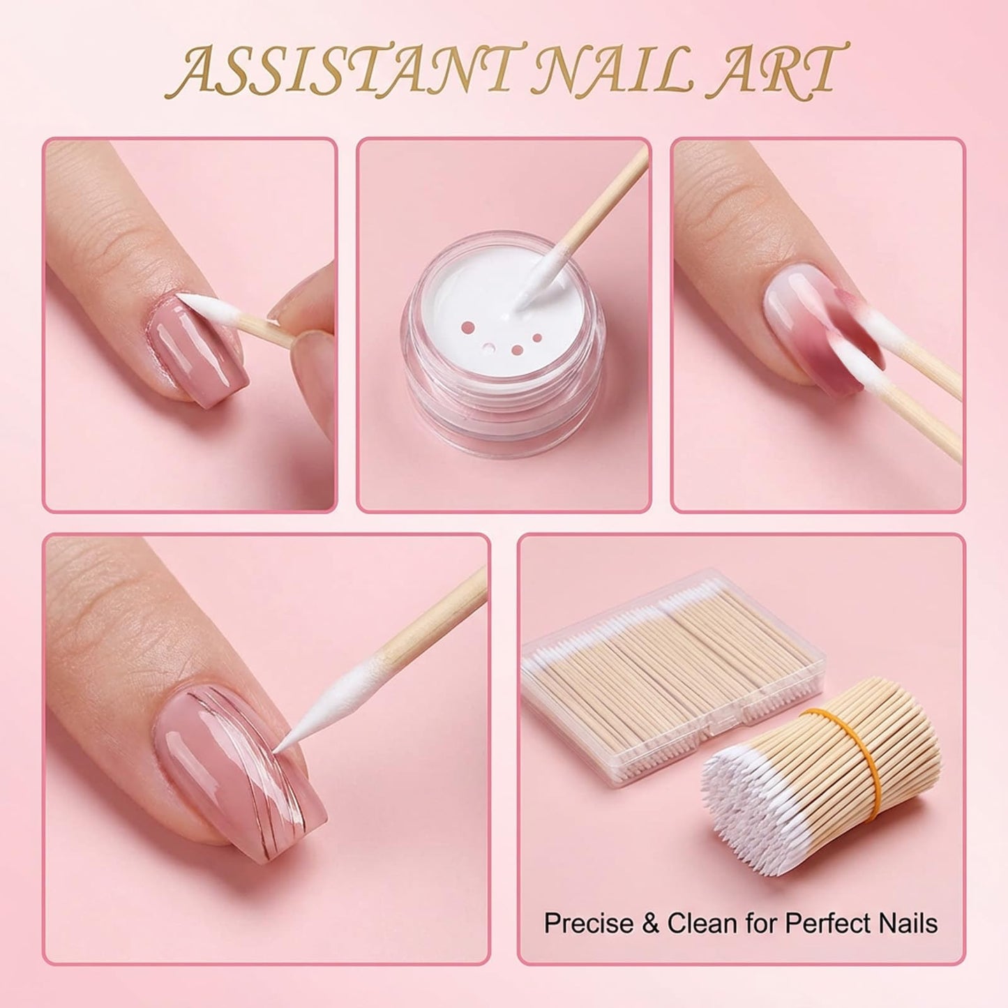 Hadnves 400 Pcs Precision Cleaning Swab Pointed Cotton Swabs Microblading Pointed Swabs with Wooden Sticks for Makeup Cleaning Nail Polish Eyebrow Craft Pet Care Cleaning Electronics