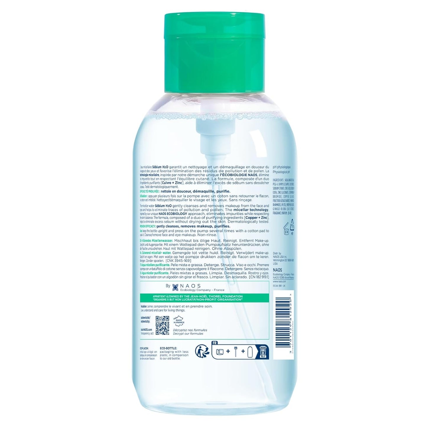 Bioderma Sébium H2O Micellar Water - Facial Cleanser & Makeup Remover for Oily Skin | 500ml