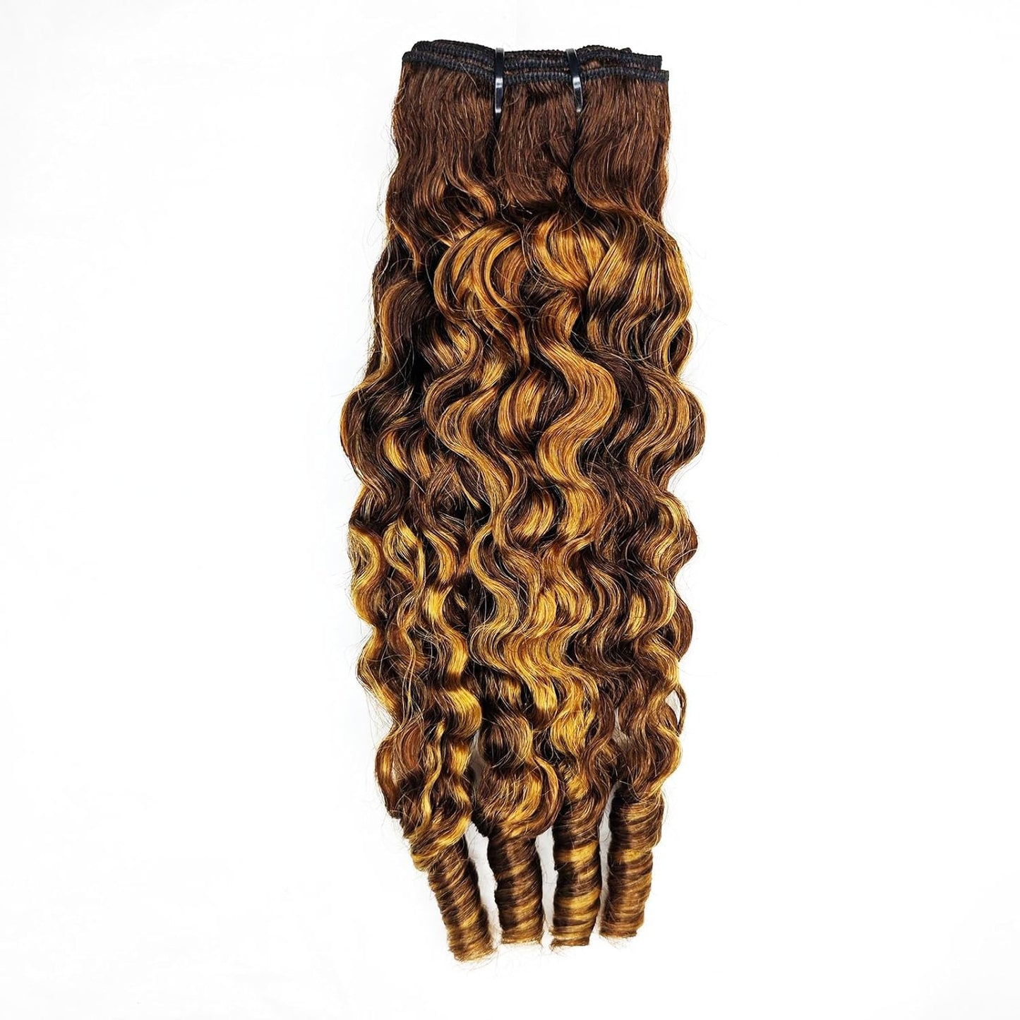 Curly Human Hair Bundles - 16, 18, 20 Inches | Water Wave Burmese Curly Weave for Women, Natural Black