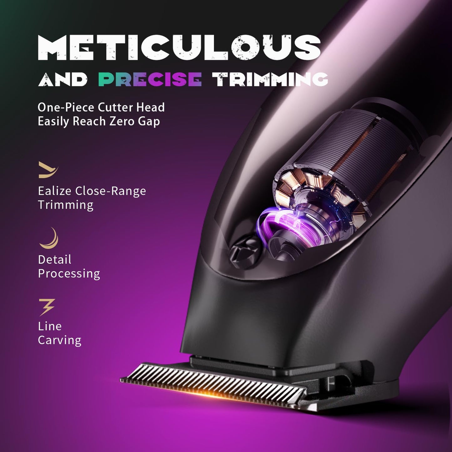 SUPRENT Men's Hair Trimmer- 6000 RPM High Speed Zero Gapped Trimmer with Ceramic Blades, Cordless Rechargeable Trimmer with180 Mins Run Time, DIY Customizable