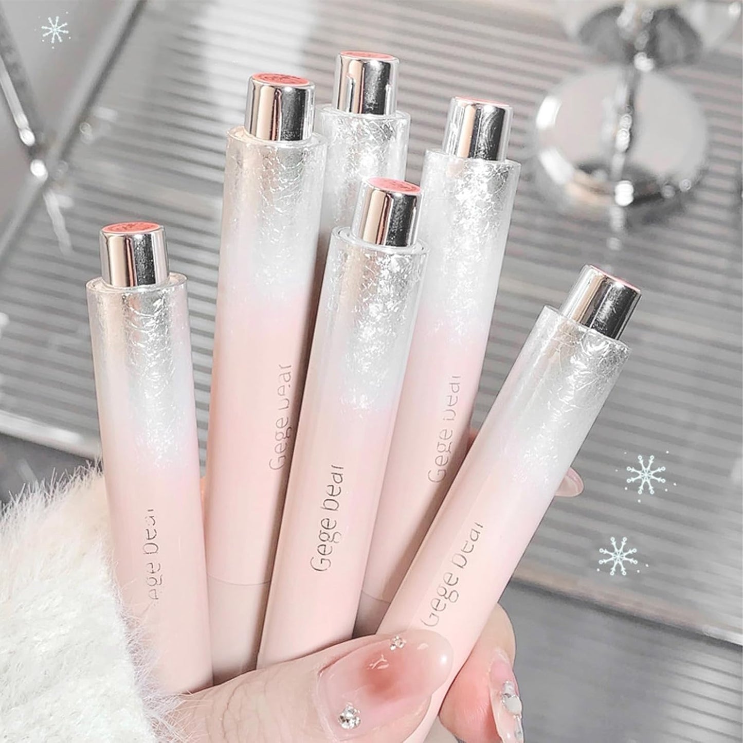 Jelly Glossy Lipstick Set - 6 Hydrating Shades from Nude to Red | Long-Lasting Moisturizing Lip Balm