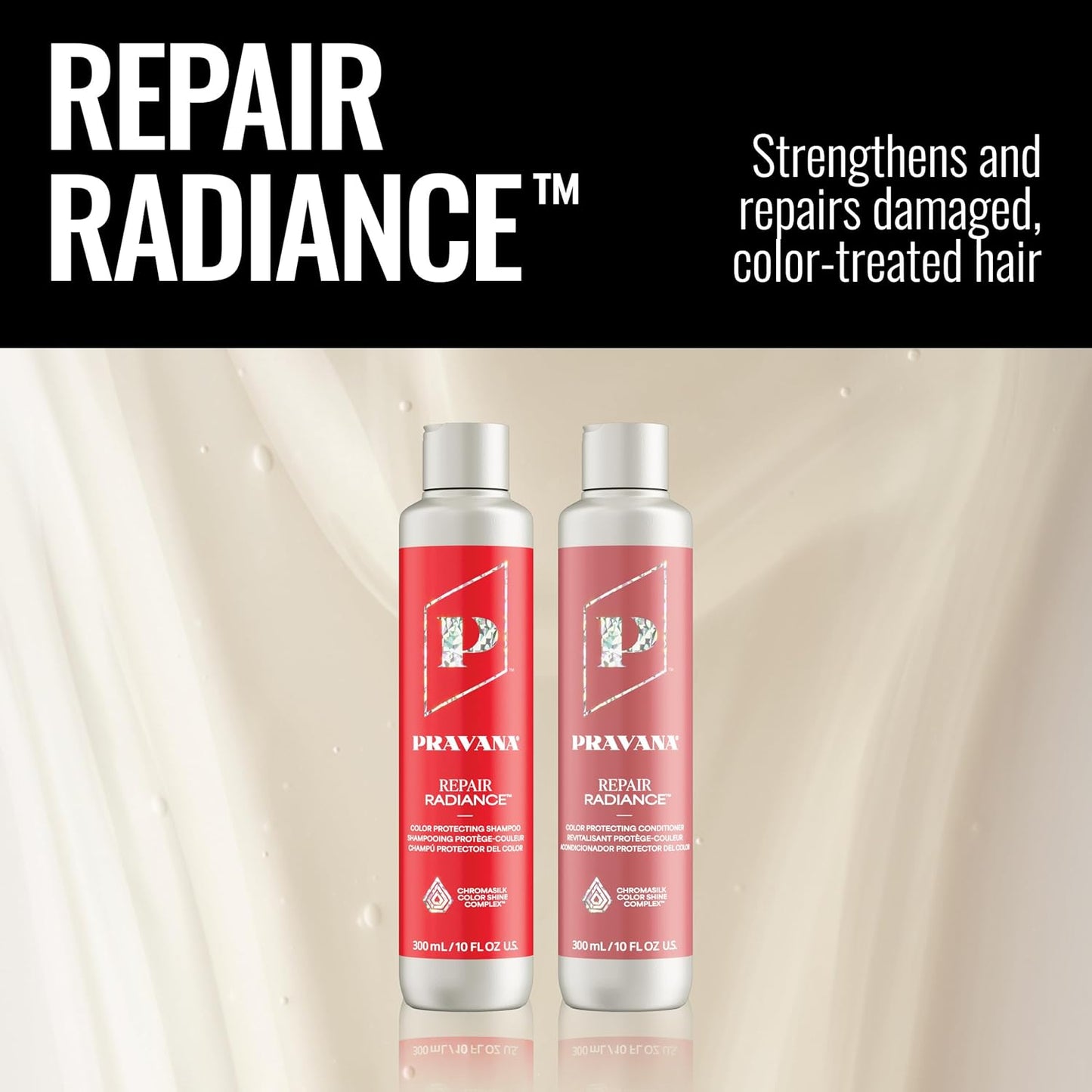 Pravana Repair Radiance Shampoo - Strengthens & Restores Damaged Hair | Reduces Breakage & Enhances Shine | Vegan, Paraben-Free