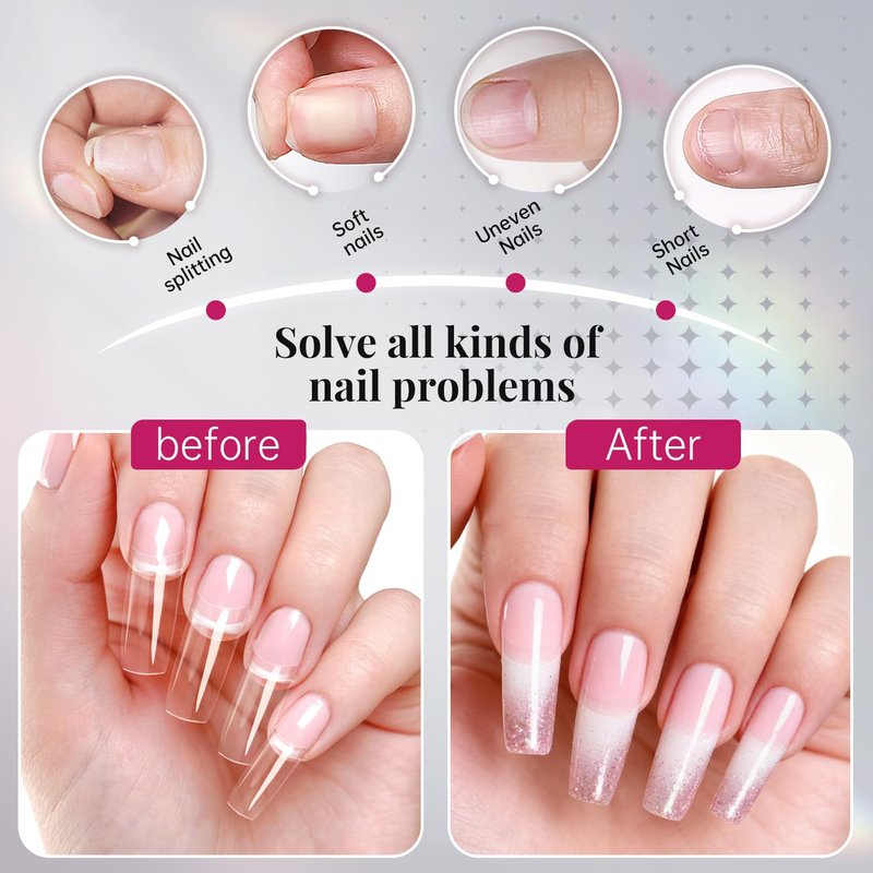 krofaue 500PCS Clear False Nails Tips - Half Cover Lady French Style Acrylic Artificial Tip Manicure with Box of 10 Sizes for Nail Tips Art Salons and Home DIY