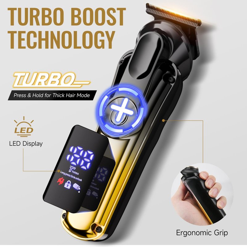 BEAUTYCARE Beard Trimmer for Men,Grooming Kit for Men, 5-in-1 Professional Hair Clippers & Beard Trimmer, Zero Gapped T-Blade, Waterproof & Cordless Rechargeable for Home Use