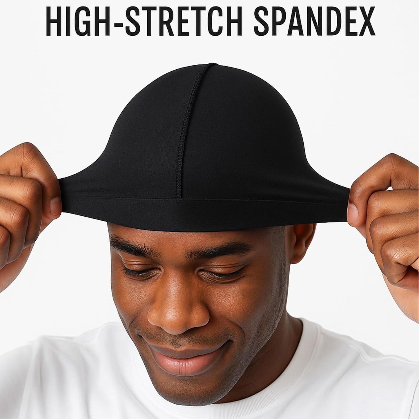 Adjustable Wave Caps for Men - Premium Elastic Stocking Cap for 360, 540, 720 Waves | Comfortable Fit