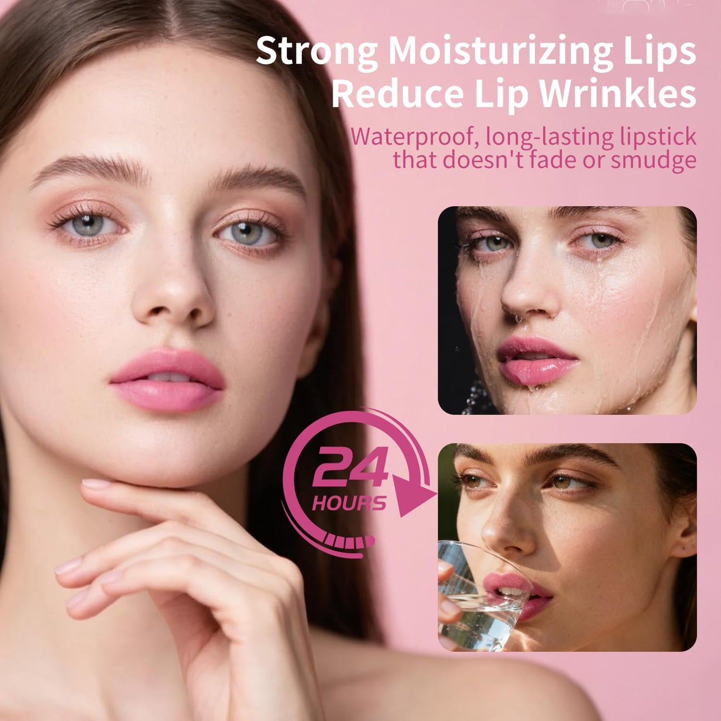 QIC Color Changing Lipstick，PH Lipstick Color Changing, Long Lasting Nutritious Balm, Temperature Change Moisturizer,lipstick for women， Long Lasting