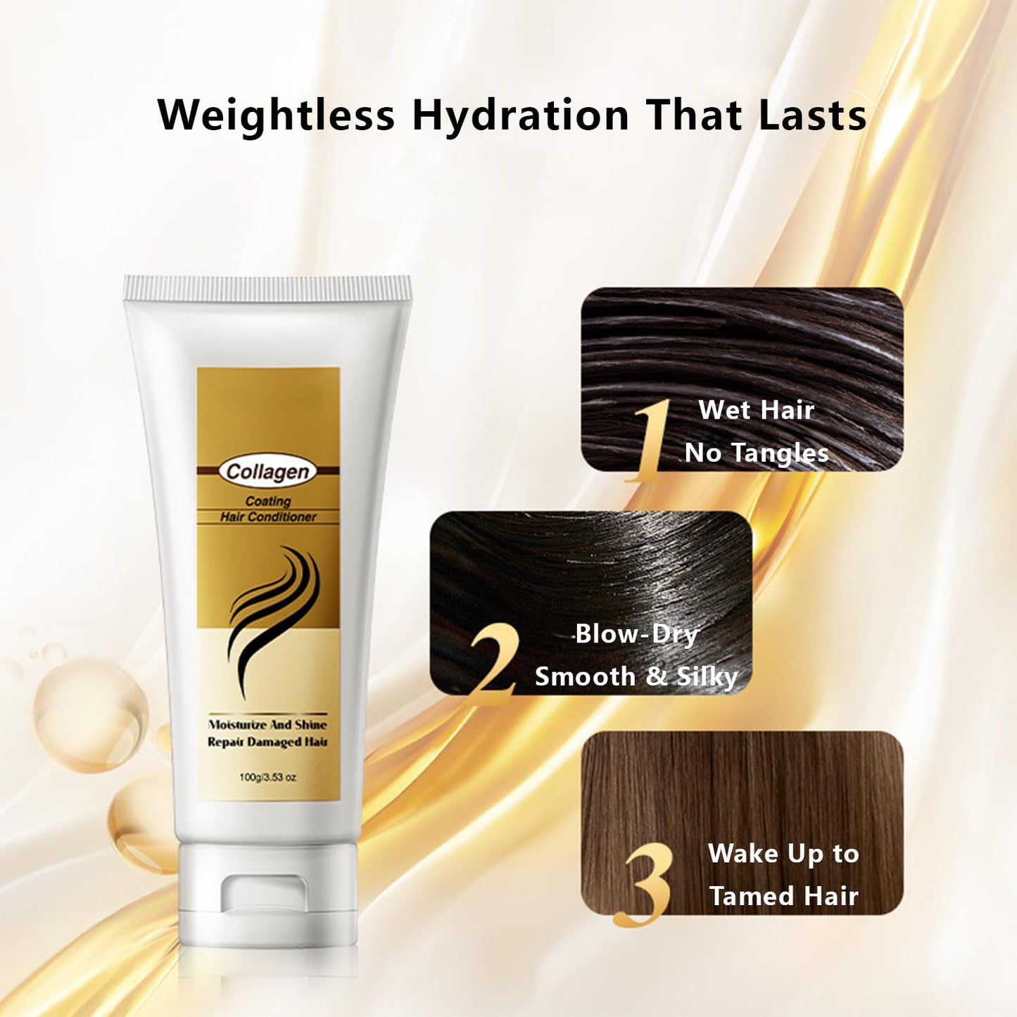 Collagen Hair Mask - Protein Hair Treatment with Argan Oil for Dry & Damaged Hair, Intensive Conditioning Mask for All Hair Types, 3.5oz
