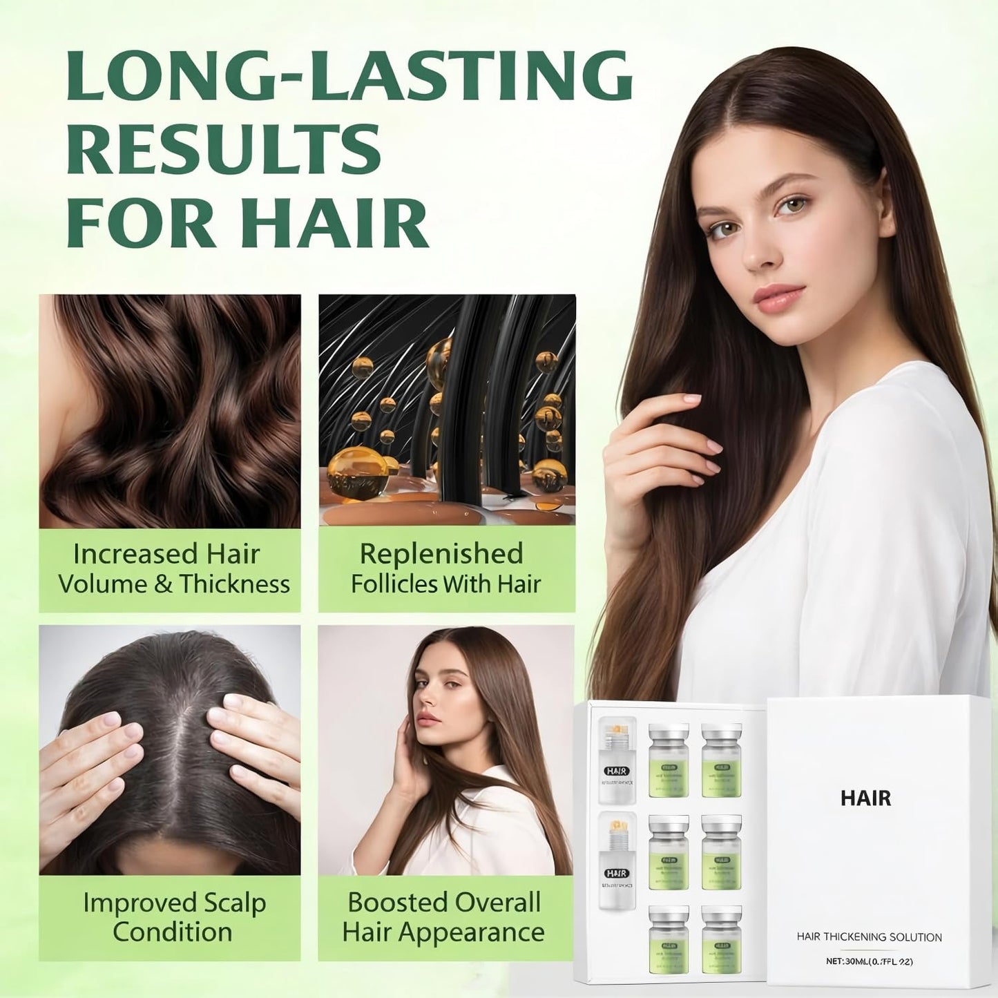 Hair Regrowth System, Advanced Hair Care with Ginseng, Eclipta Prostrata, Peppermint Oil and Ginger Root, Supports Fuller and Thicker Hair, Strengthens Roots for Men and Women