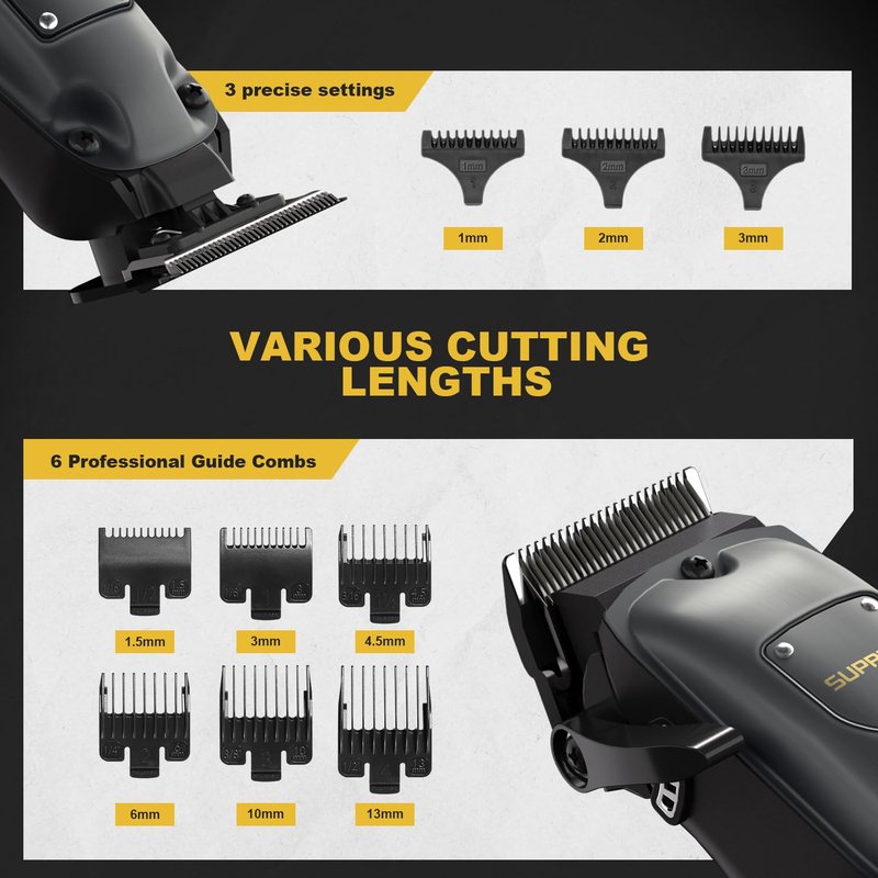 SUPRENT Hair Clippers for Men Professional, USB-C Rechargeable Cordless Clippers for Hair Cutting, Mens Hair Clippers and Trimmer Kit for Barber with LED Display for Barbers & Home Use