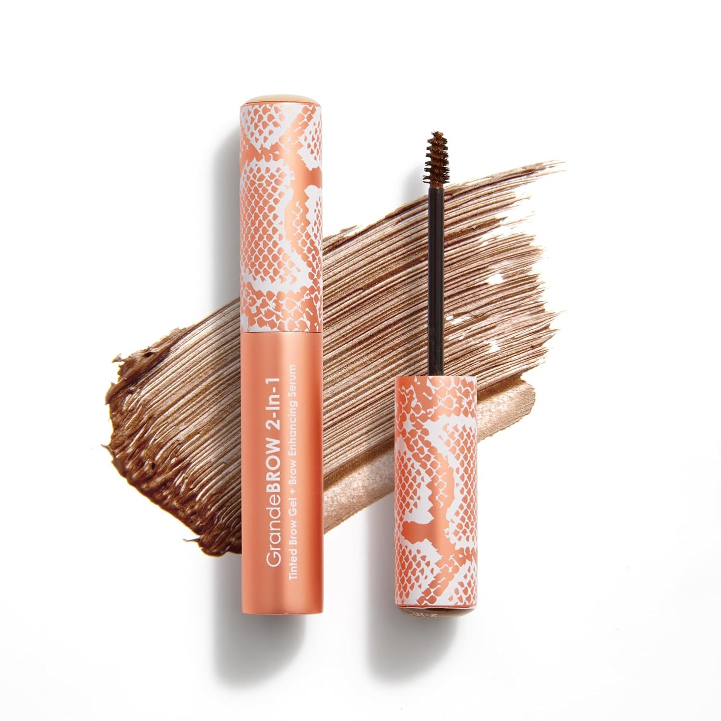 Grande Cosmetics GrandeBROW Tinted Brow Gel & Enhancing Serum - Thicker, Darker Brows with Castor Oil | Long-Lasting Formula