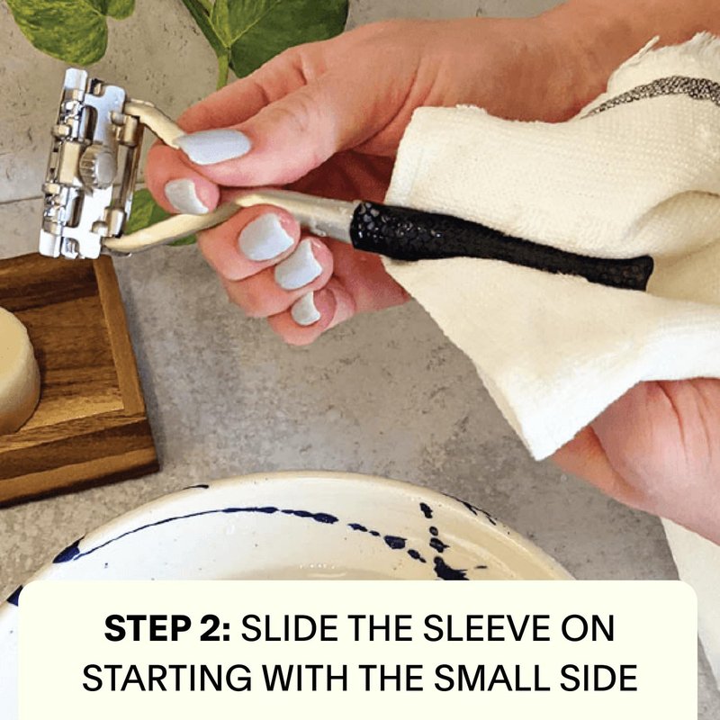 Leaf Shave | The Leaf Razor Grip Sleeve, Black - Silicone Razor Handle Grip