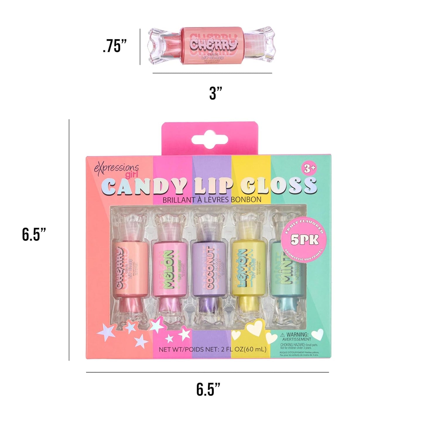 Candy Lip Gloss Set - 10pc Fruity Flavored Tubes with Precision Applicator | Safe & Non-Toxic Gift for Girls
