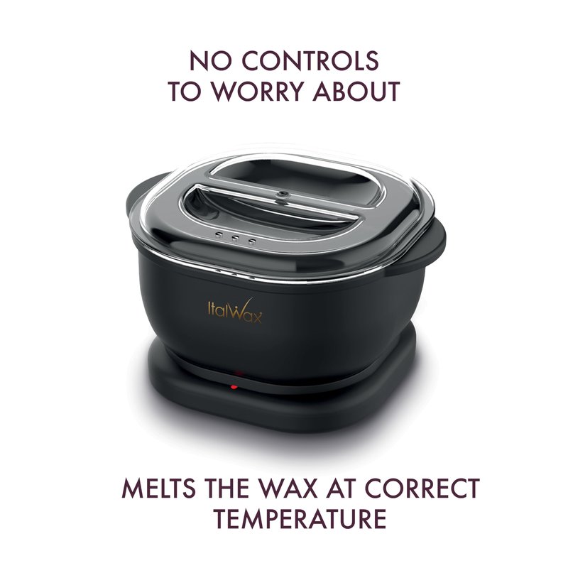 Italwax Brazilian Waxing Kit – Automatic Wax Warmer with Hard Wax Beads, No Temperature Control Needed, Easy-to-Clean Silicone Pot, Painless Hair Removal for Sensitive Skin, Face, Bikini & Body