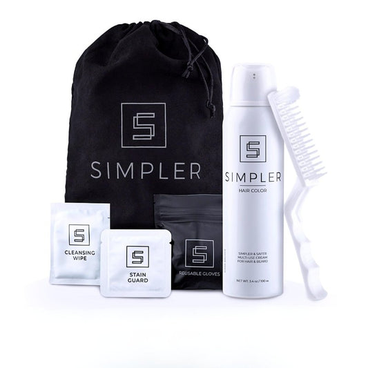 Simpler Hair Color for Men Kit for Full Gray Coverage - Brown Black Hair Dye Foam for Men w/Aloe Vera, Avocado Oil & More - Effortless, 100% Gray Hair Coverage and Beard Dye