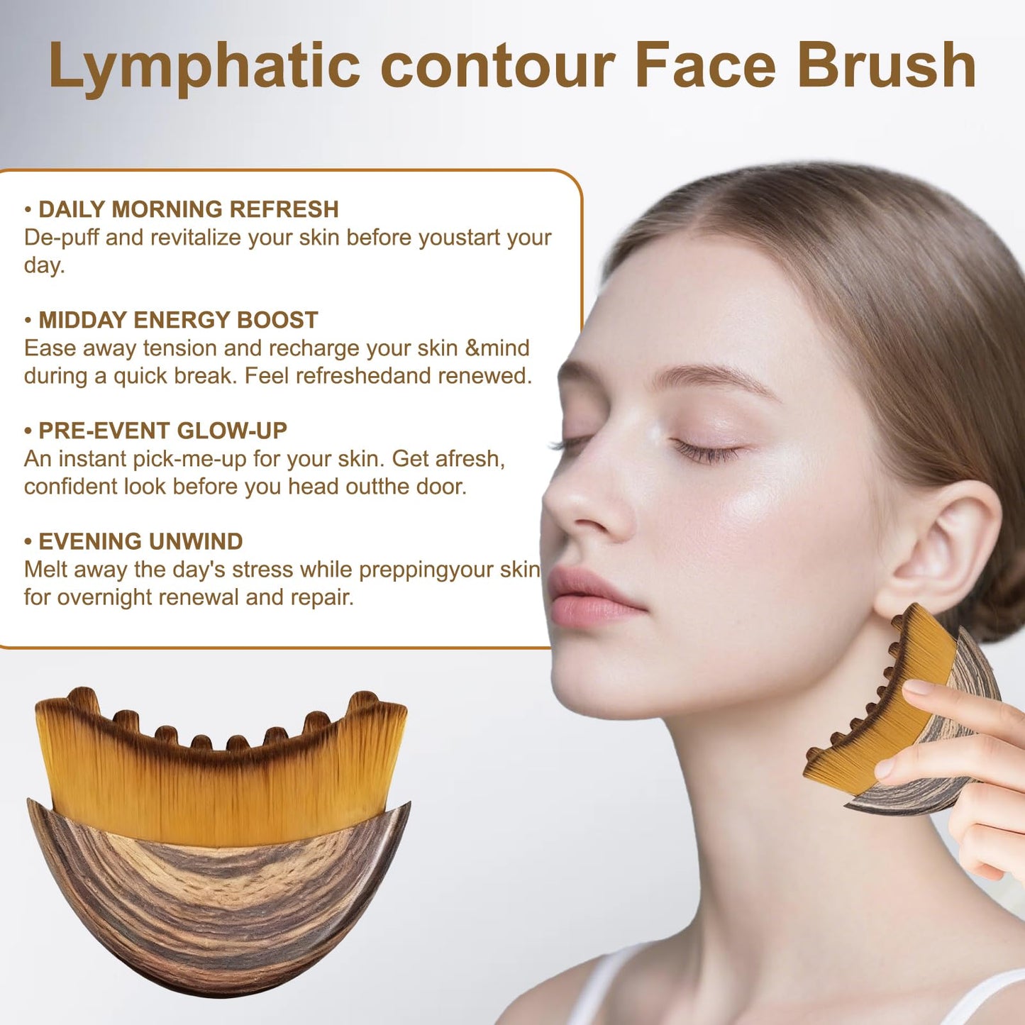 Lymphatic Contour Face Brush – Precision-Fit Lymphatic Drainage Brush for Facial Massage, Gently Fits the Skin to Help Relieve Fatigue, Lymphatic Face Brush (2) (2PSC)