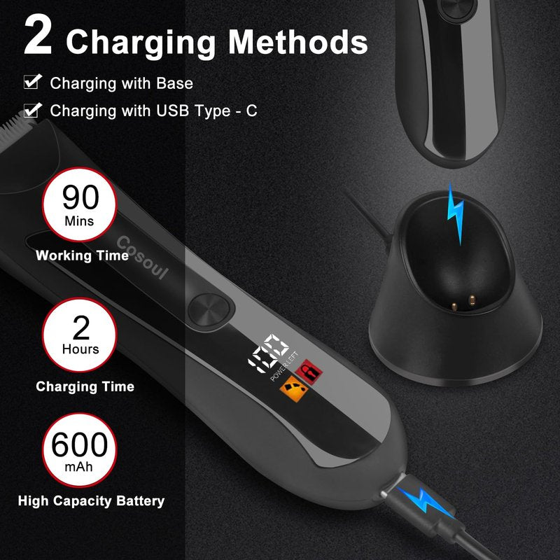 COSOUL Body Hair Trimmer for Men Ball Trimmer Body Groomer Professional Pubic Electric Groin Hair Shaver Mens Grooming Intimate Personal Pube Private Area Cordless