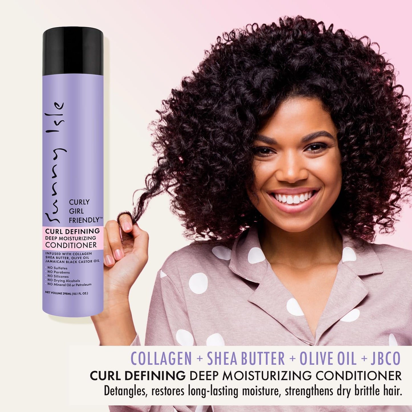 Curly Girl Friendly Deep Moisturizing Conditioner - Hydrating & Detangling for Wavy, Curly & Coily Hair | Jamaican Black Castor Oil, 10.1 oz
