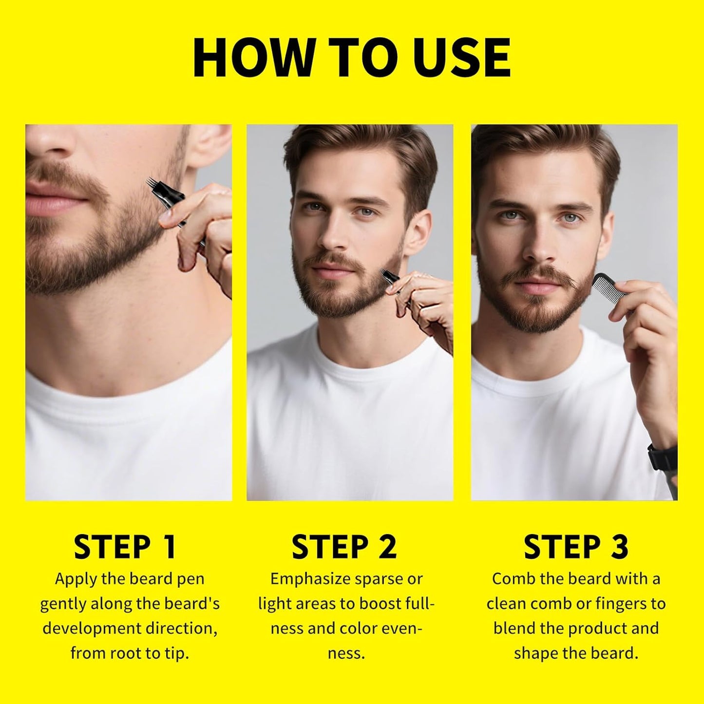 Waterproof Beard Pen - Fill Gaps for a Thick, Lush Beard | Black