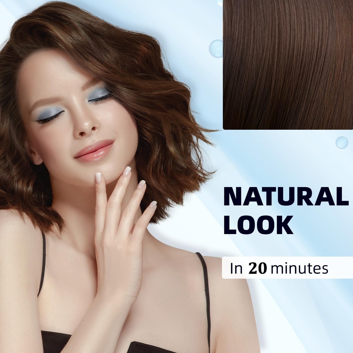 Ivnil Dark Brown Hair Dye Shampoo 3 in 1 Hair Color for Women/Men for Grey Coverage Champu Para Canas Mujer