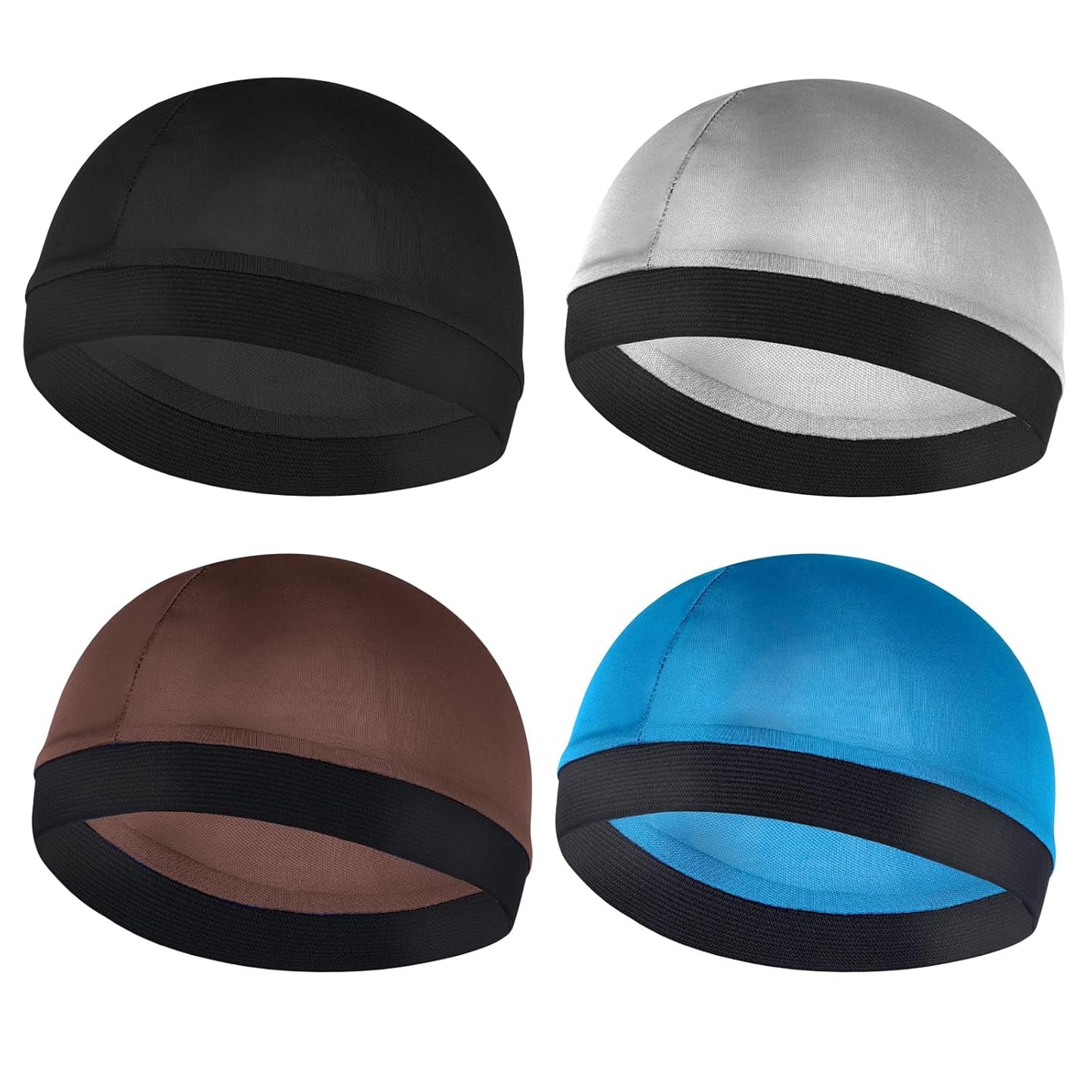 Silky Hair Bonnet for Men - Satin Wave Cap with Elastic Band | Black 360 540 720 Waves