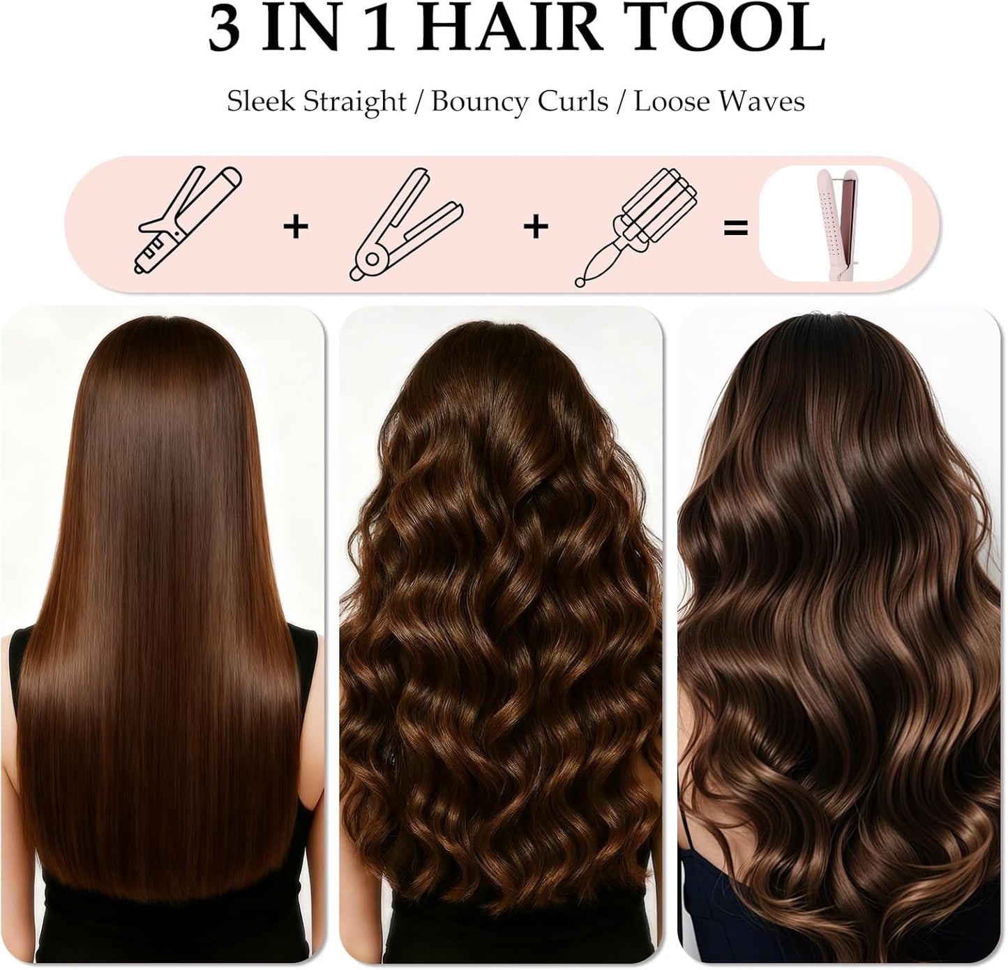 2 in 1 Hair Straightener and Curler - Airflow Technology for Damage-Free Styling | Quick Hold for Straight, Curly, Wavy Hair