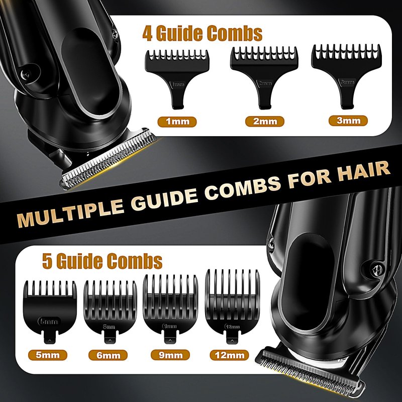 6-in-1 Hair Clipper Beard Trimmer for Men, IPX6 Waterproof Electric Shaver Razor&Cordless Hair Clipper Grooming Kit Hair Trimmer for Nose, Body, Face and Mustache, Gifts for Men