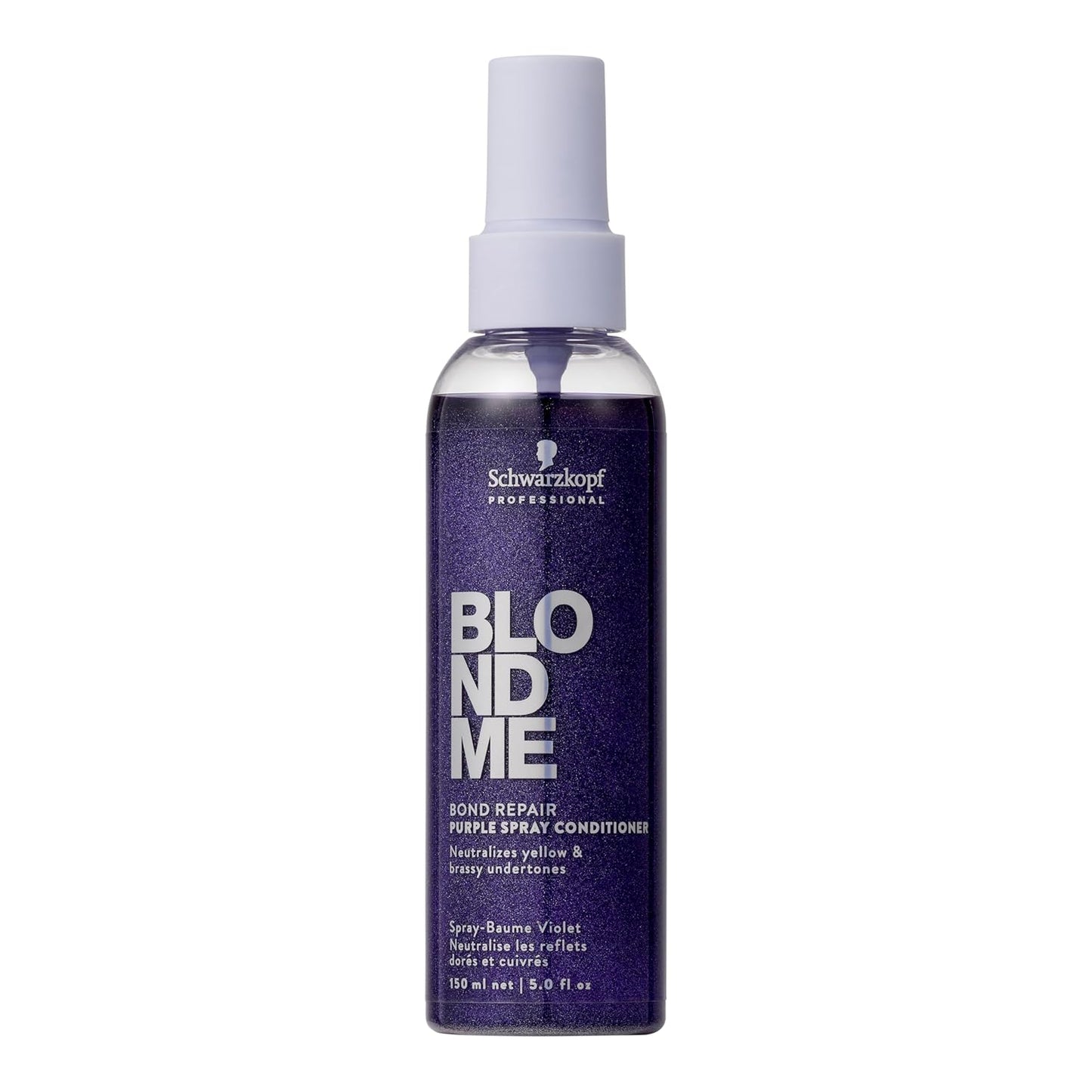 BlondMe Bond Repair Purple Spray Conditioner - Neutralizes Yellow & Brassy Tones | Strengthens & Moisturizes Blonde Hair